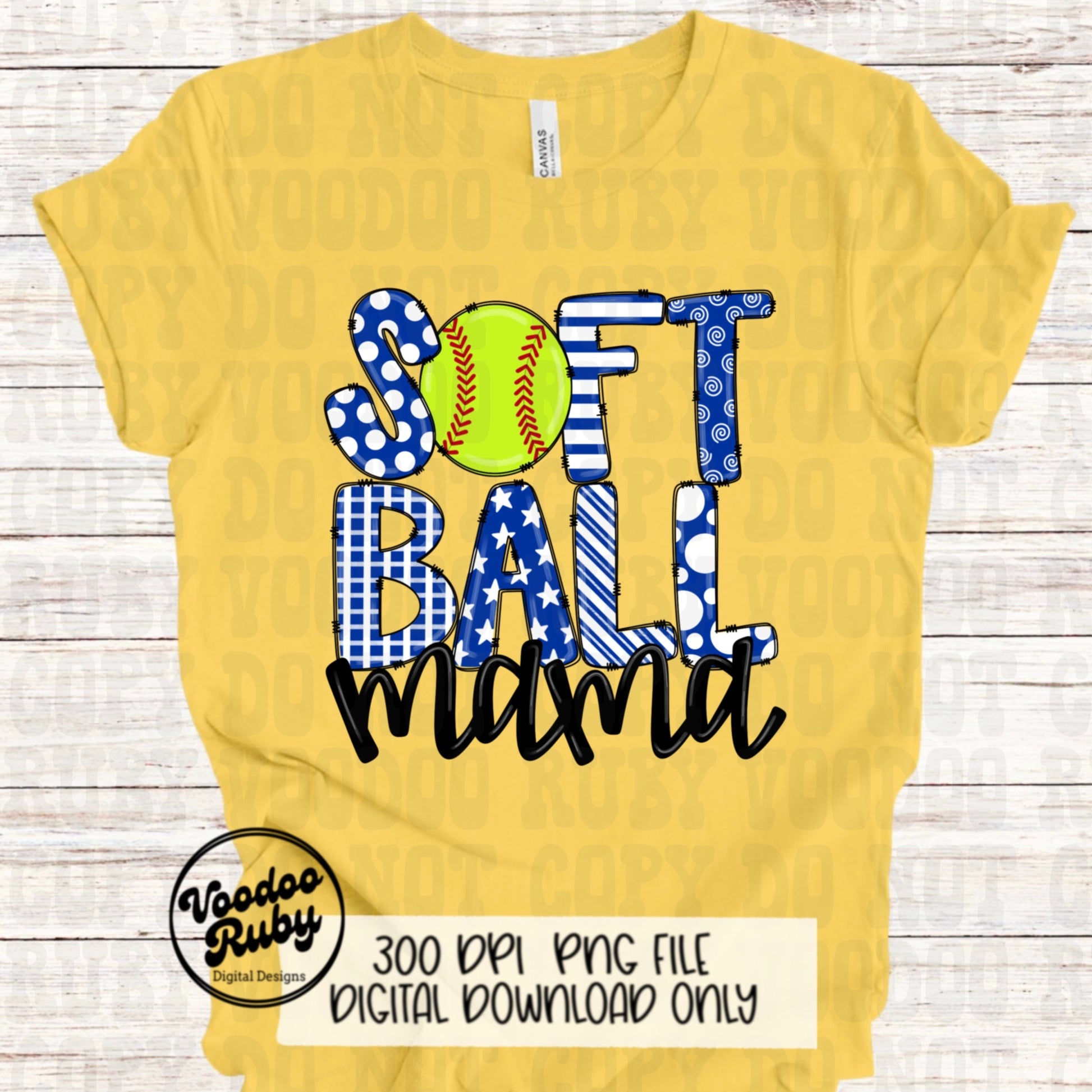 Softball Mama PNG Design: Hand-Drawn Sublimation (Digital Download