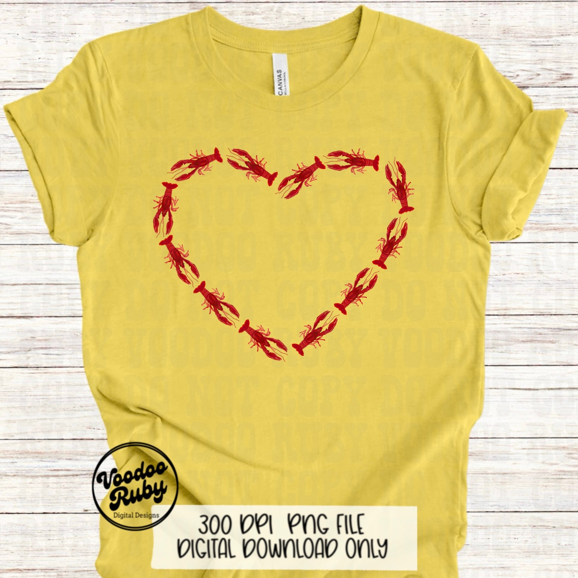 Crawfish Heart PNG: Valentine's Day Mardi Gras Design (Digital Download