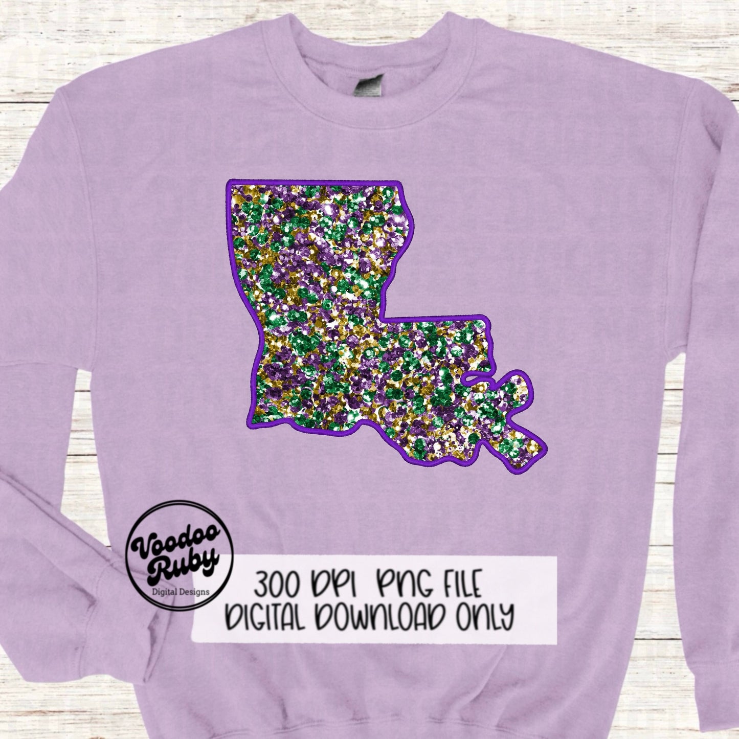 Glitter Mardi Gras png Louisiana Sublimation Design