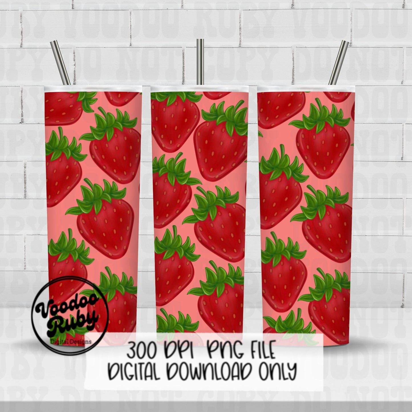 Strawberry PNG Seamless Sublimation Tumbler Vintage Strawberry PNG Coquette Aesthetic Spring Summer Strawberries PNG