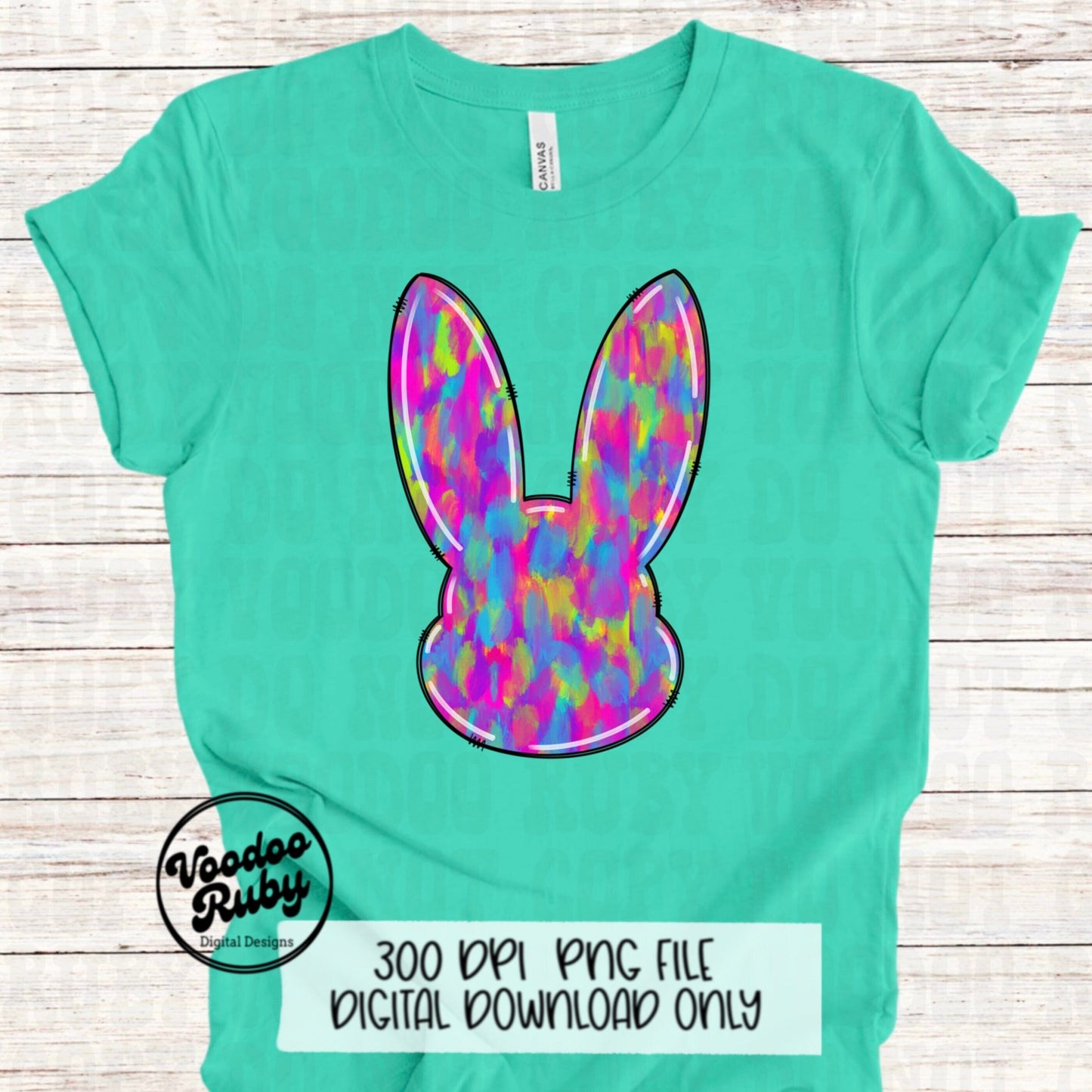 Colorful easter bunny png design