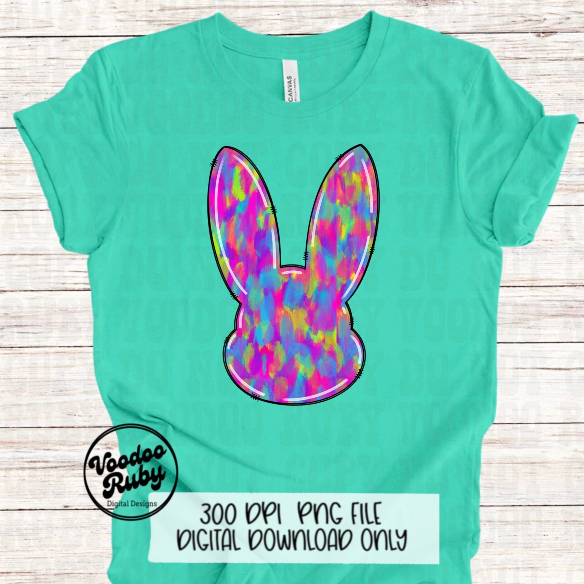 Colorful easter bunny png design