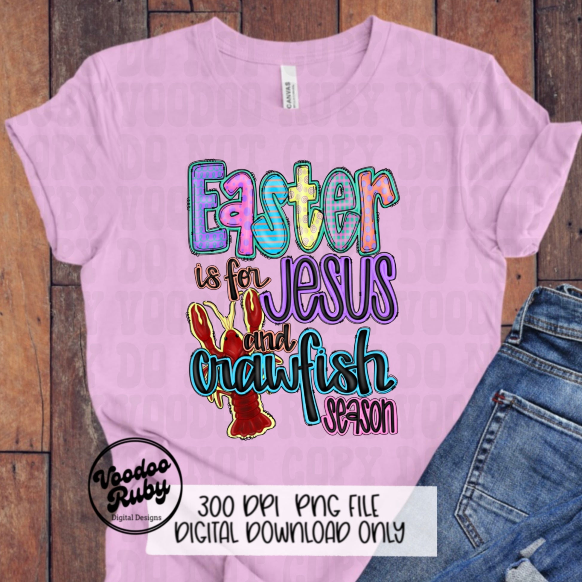 Easter Jesus Crawfish PNG Design Louisiana Sublimation Hand Drawn Digital Download Crawfish PNG Easter Doodle Letters Jesus DTF Printable