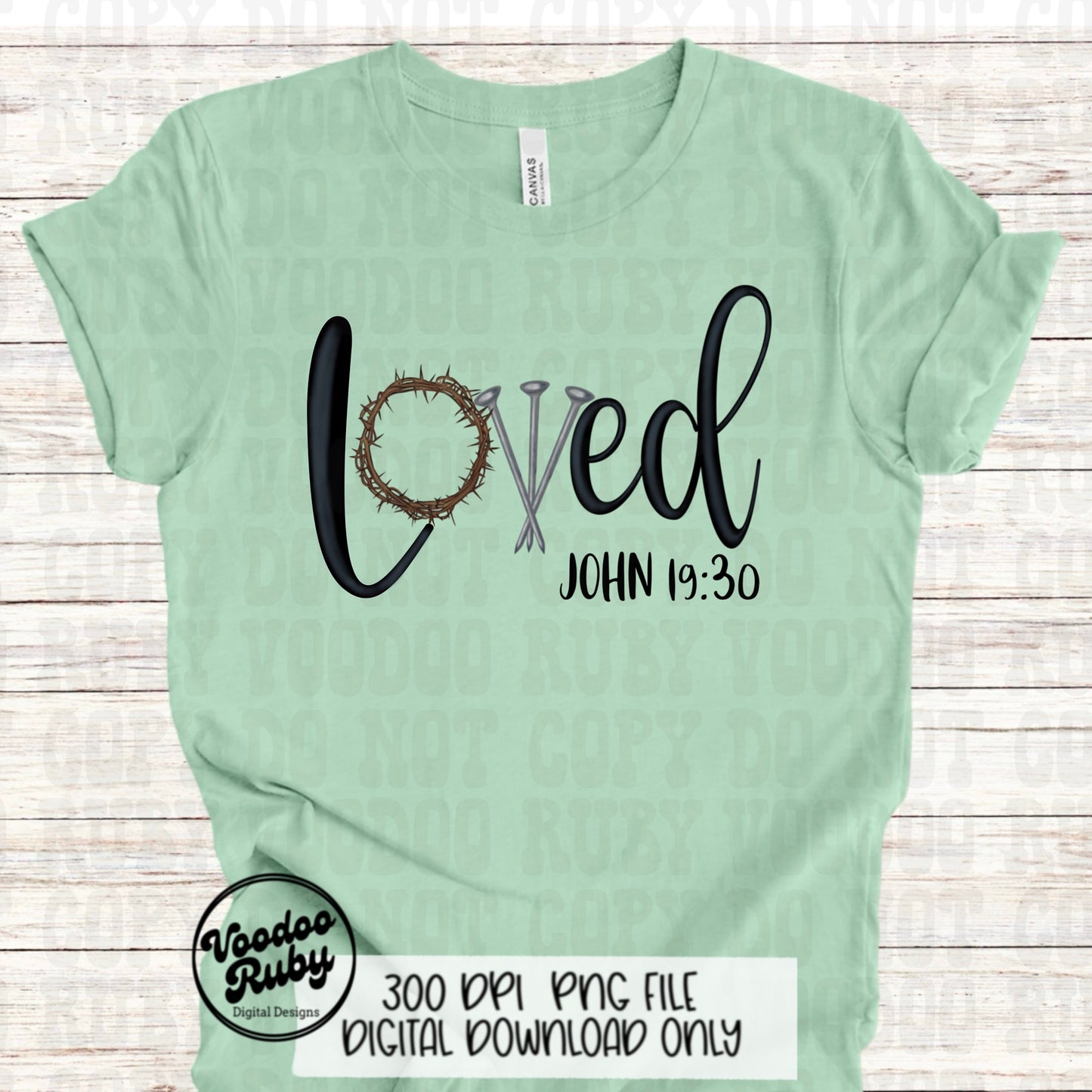 Easter PNG Hand Drawn Digital Design Three Nails Jesus Sublimation PNG Bible Verse Loved John 19:30 Christian Jesus DTF Printable