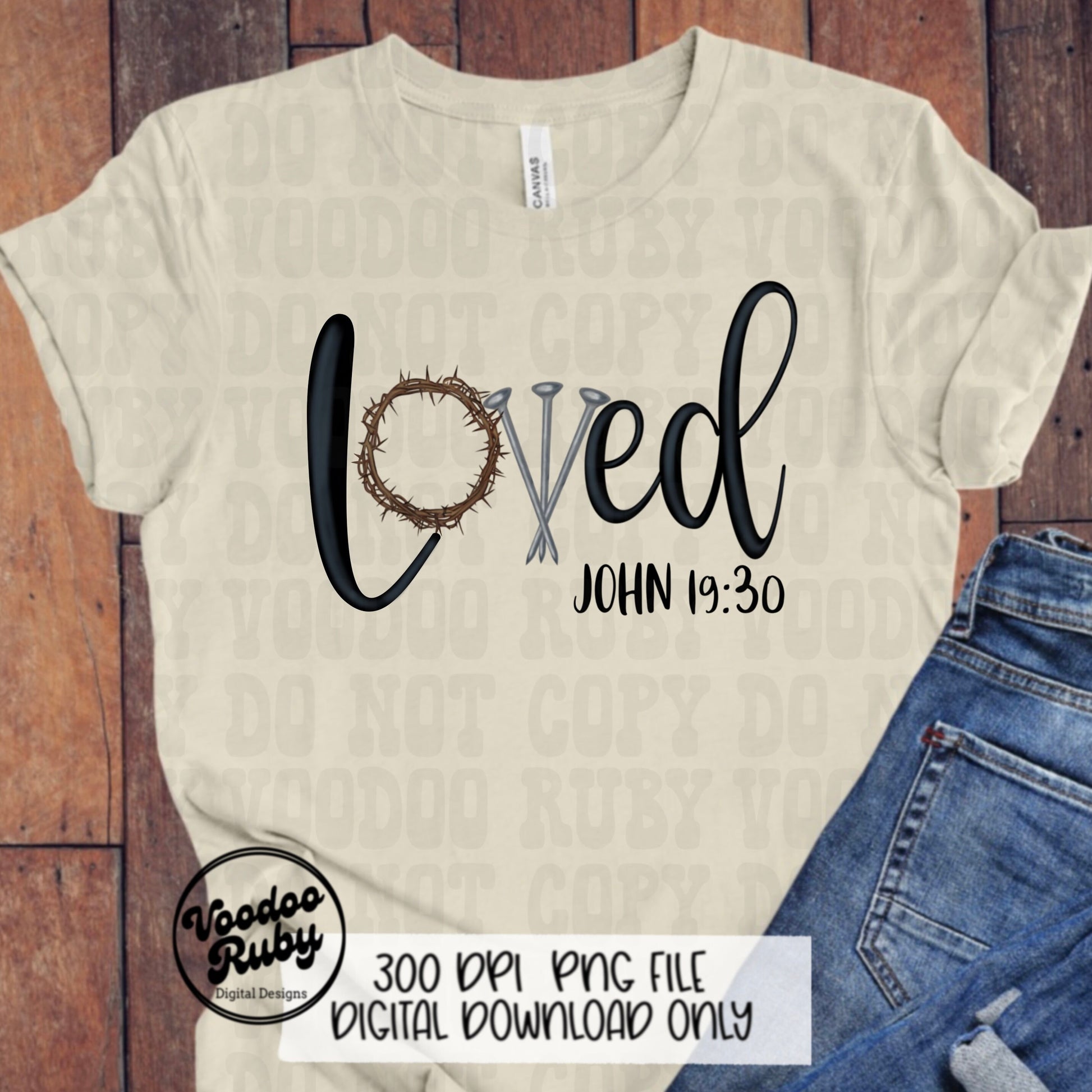 Easter PNG Hand Drawn Digital Design Three Nails Jesus Sublimation PNG Bible Verse Loved John 19:30 Christian Jesus DTF Printable