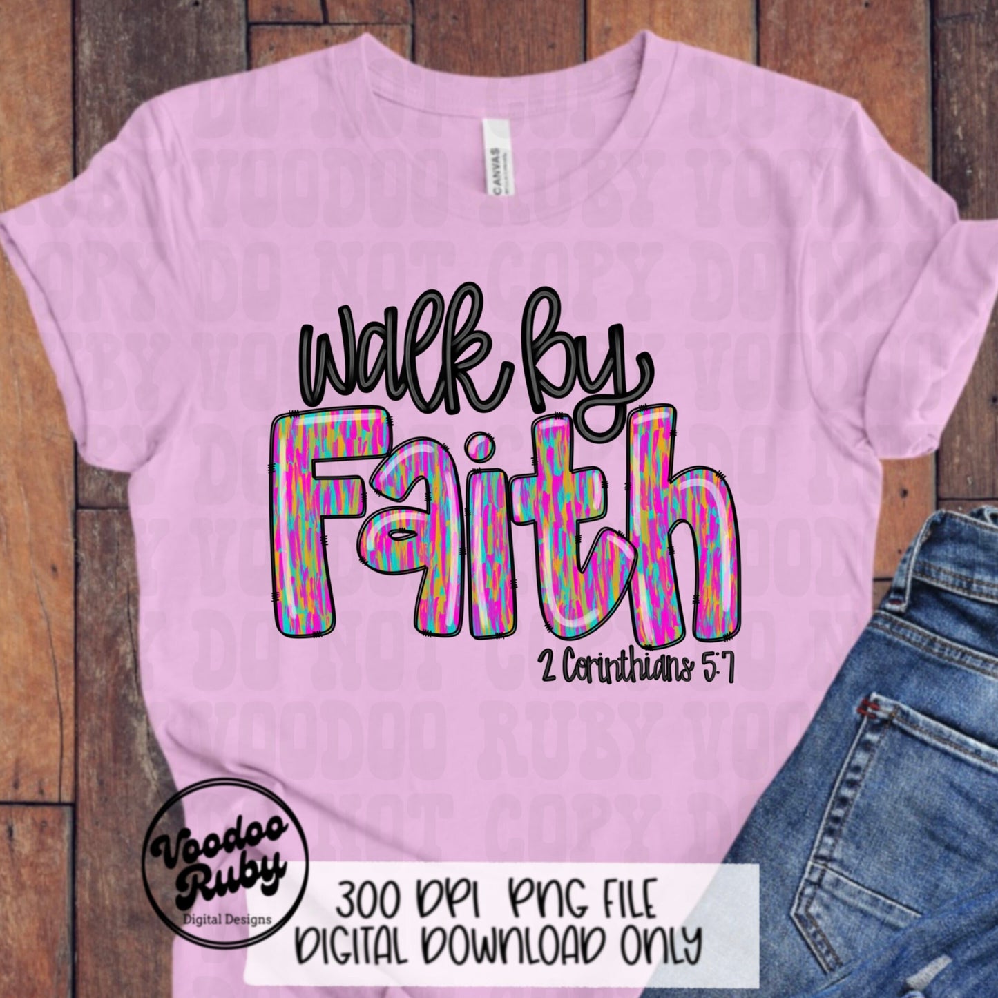 Faith PNG Design Hand Drawn Digital Download Summer Jesus PNG Walk By Faith PNG Sublimation Christian png dtf Printable 2 Corinthians 5 7