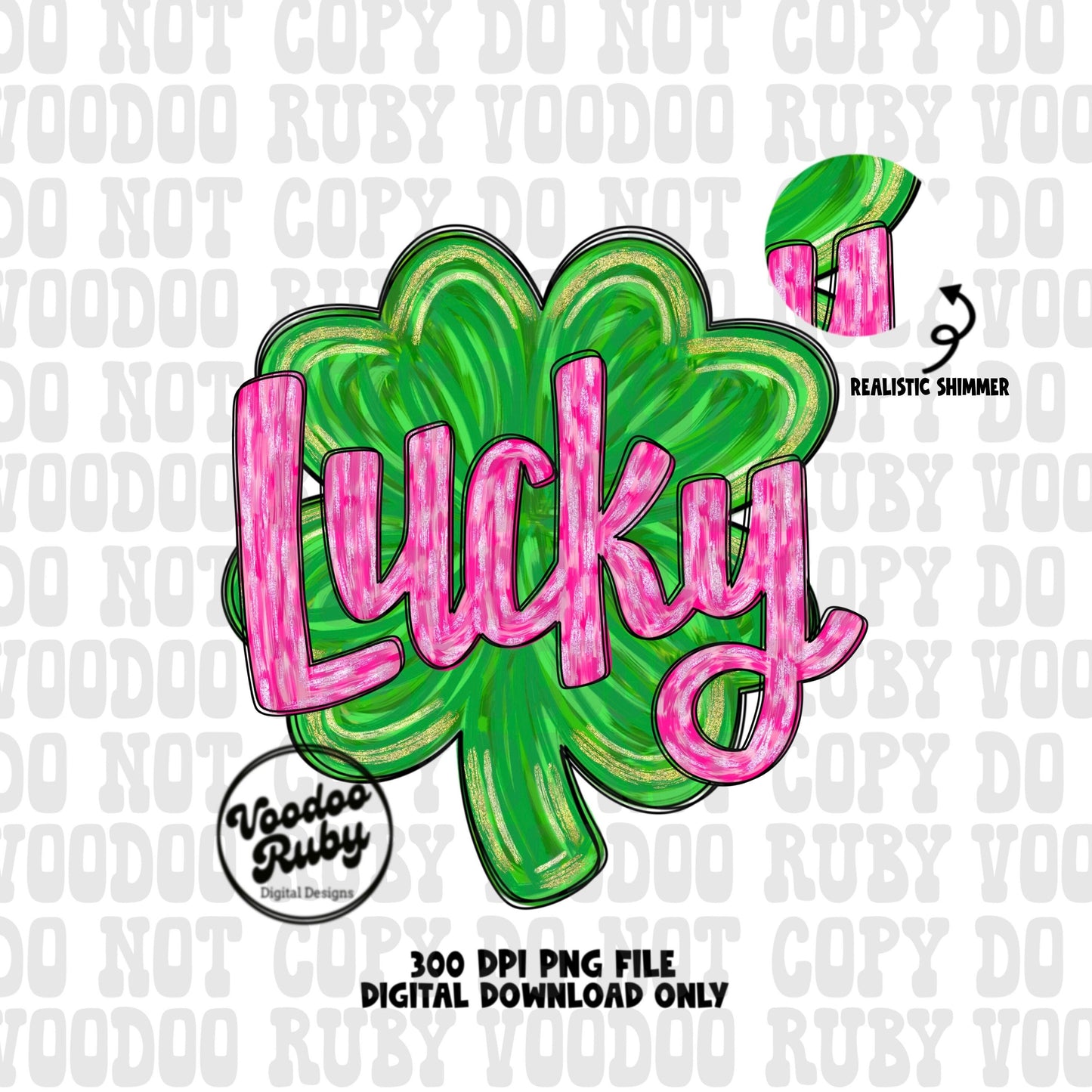 St Patrick’s Day png design faux glitter sparkle sublimation DTF printable lucky shamrock