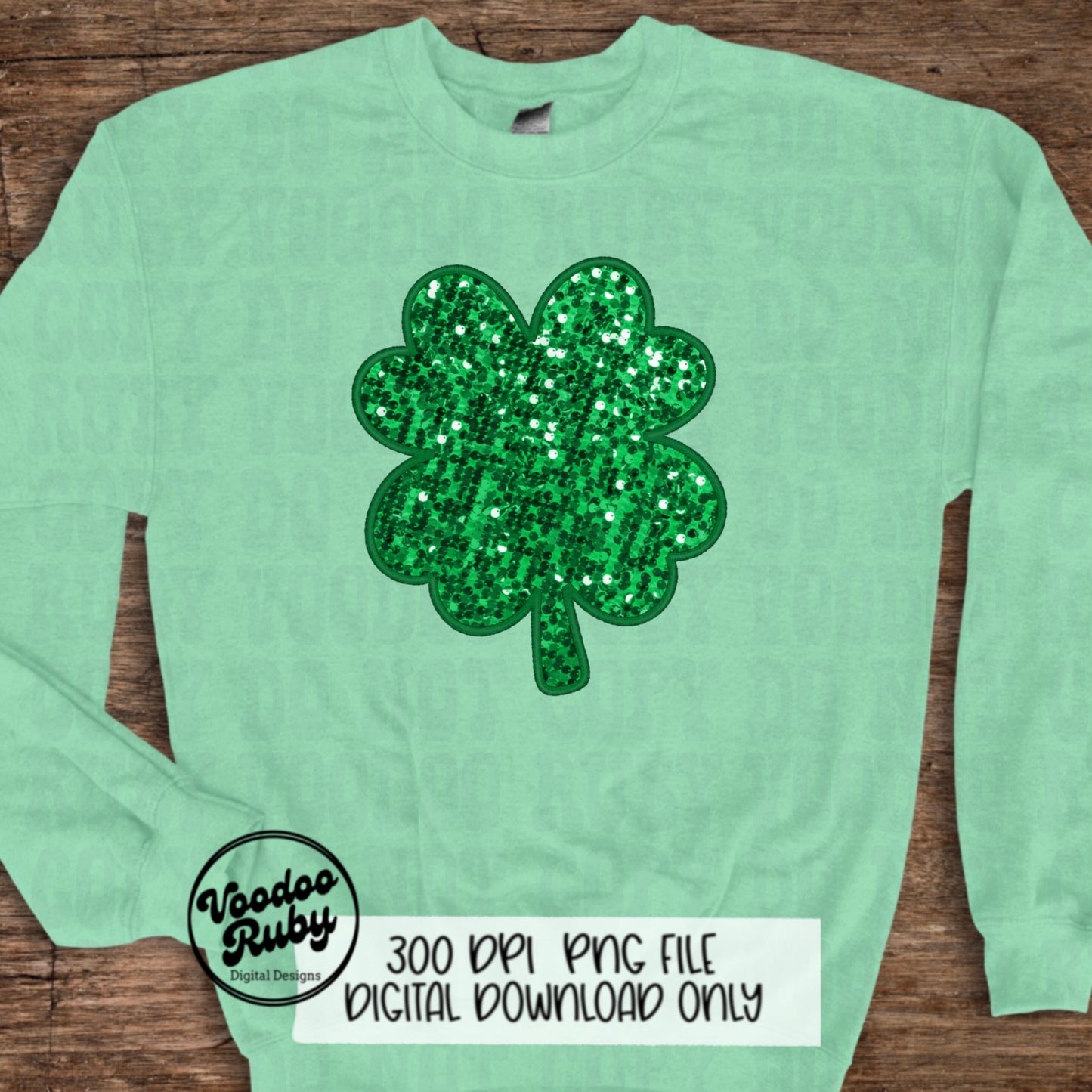 St Patrick’s Day PNG Design Lucky Sequin Shamrock PNG Faux embroidery png Pinch Sublimation Green St Patrick’s Day DTF Printable