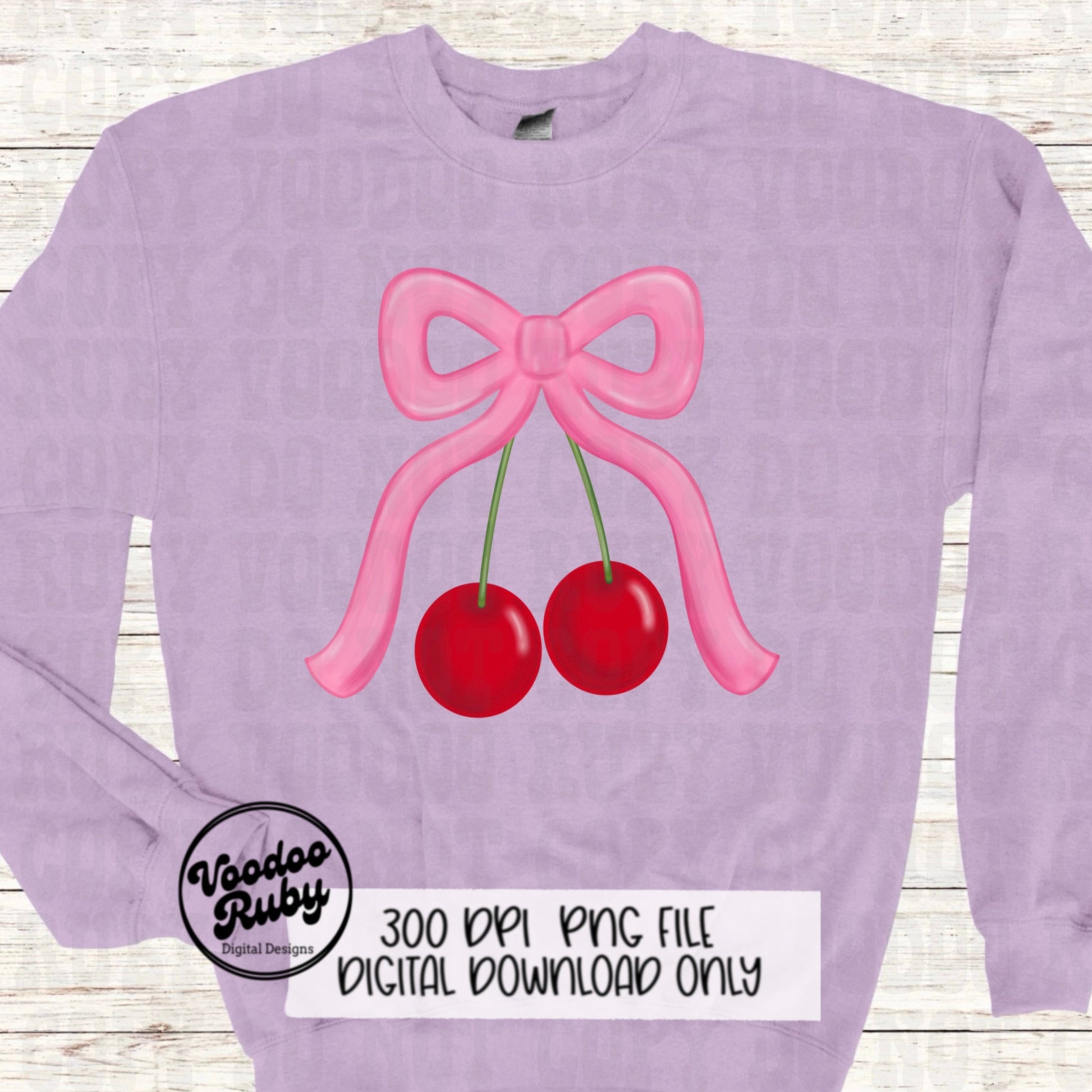 Pink Bow Cherries PNG Design Coquette Aesthetic Pink Bow Cherries PNG Preppy Girl Png Pink Bow DTF Pink Ribbon Sublimation Digital Download