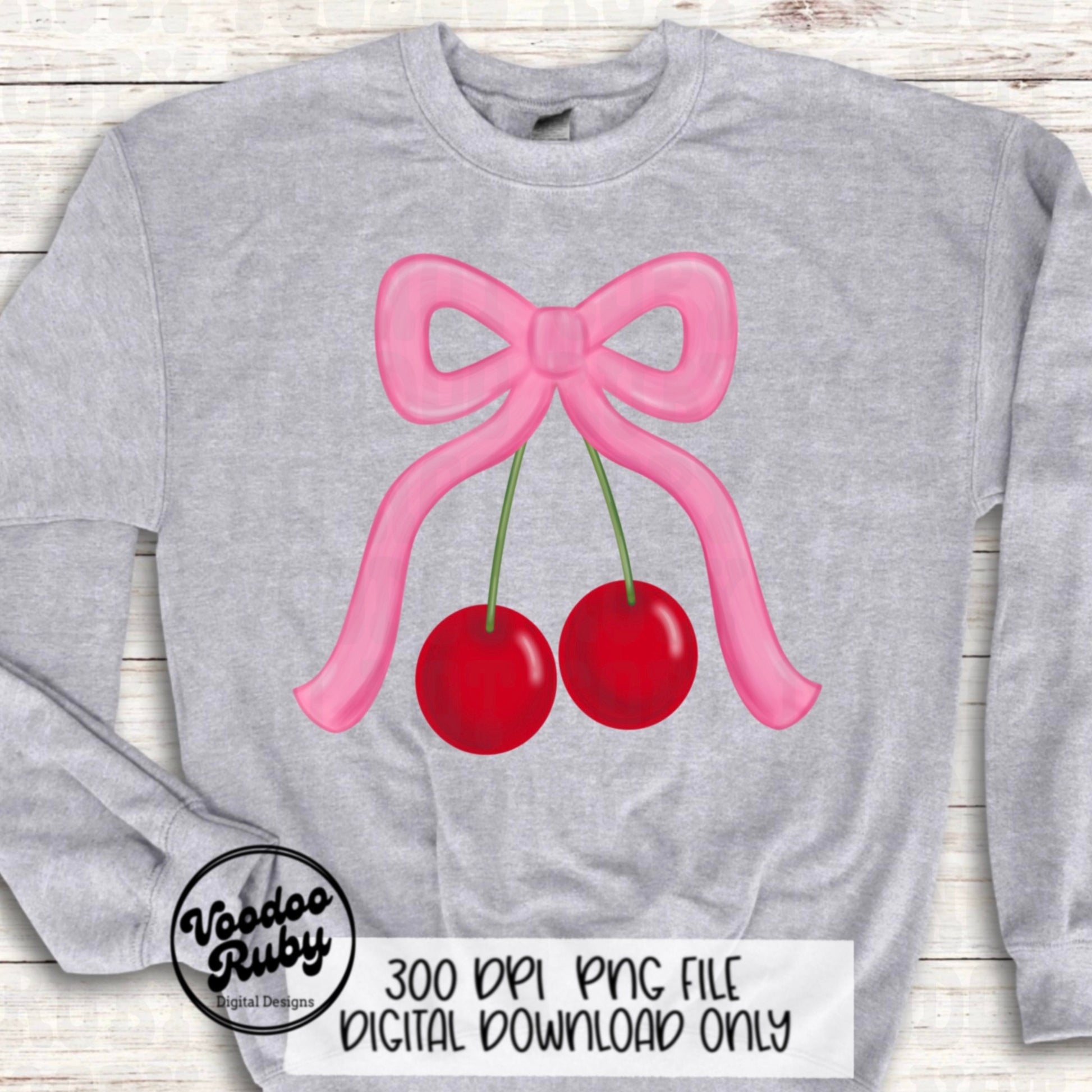 Pink Bow Cherries PNG Design Coquette Aesthetic Pink Bow Cherries PNG Preppy Girl Png Pink Bow DTF Pink Ribbon Sublimation Digital Download