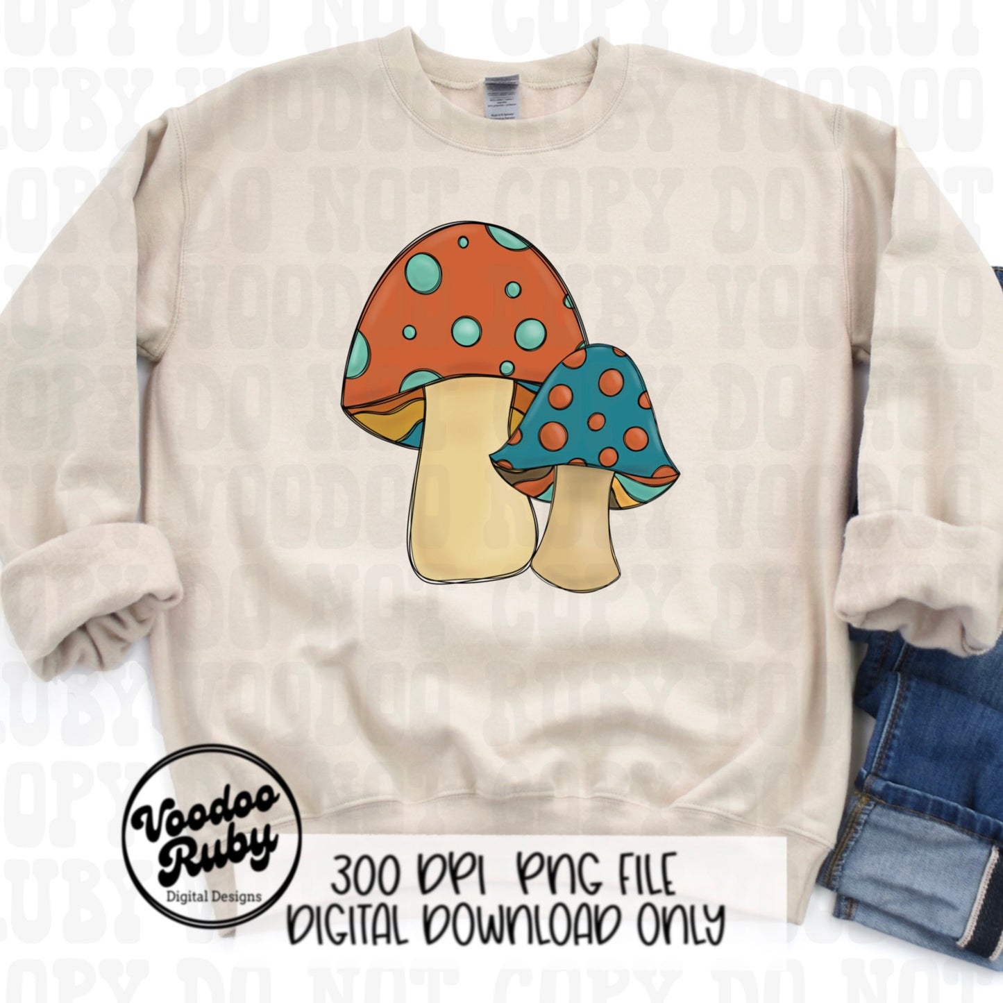 Mushroom Design PNG Sublimation Mushroom PNG Hand Drawn Digital Design Cottagecore Hippie PNG Plant Dtf Mushroom Clip Art Vintage Mushroom