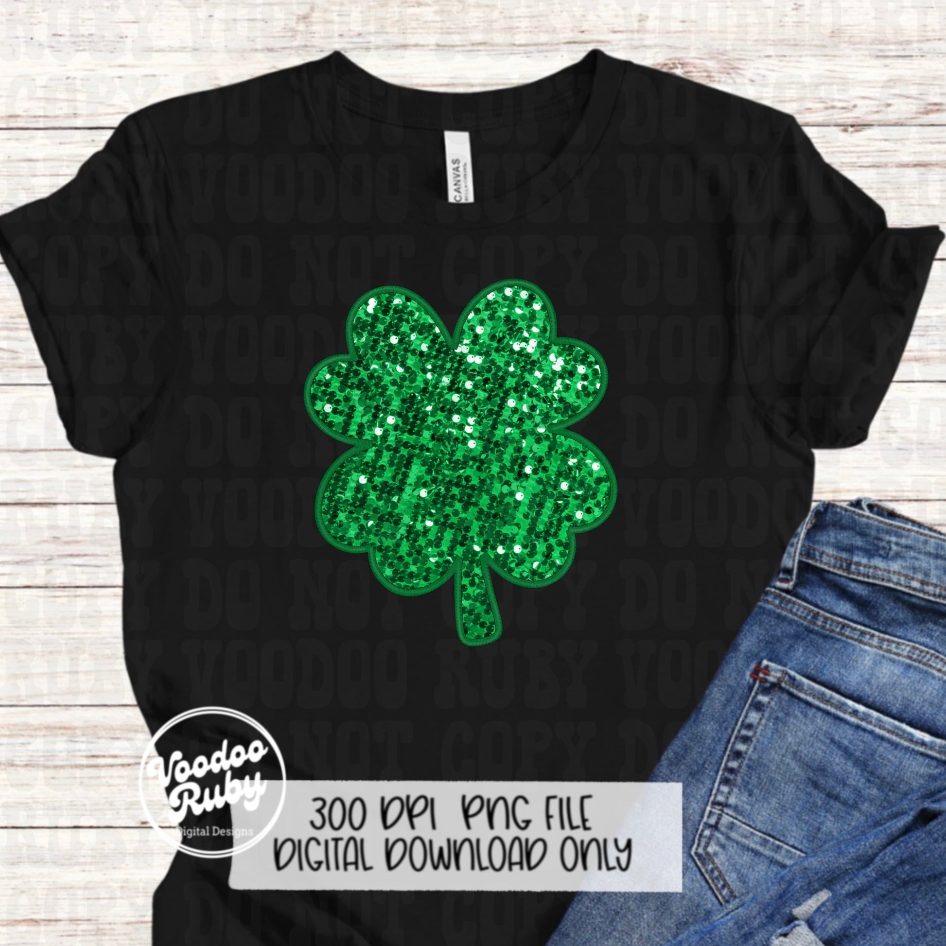 St Patrick’s Day PNG Design Lucky Sequin Shamrock PNG Faux embroidery png Pinch Sublimation Green St Patrick’s Day DTF Printable