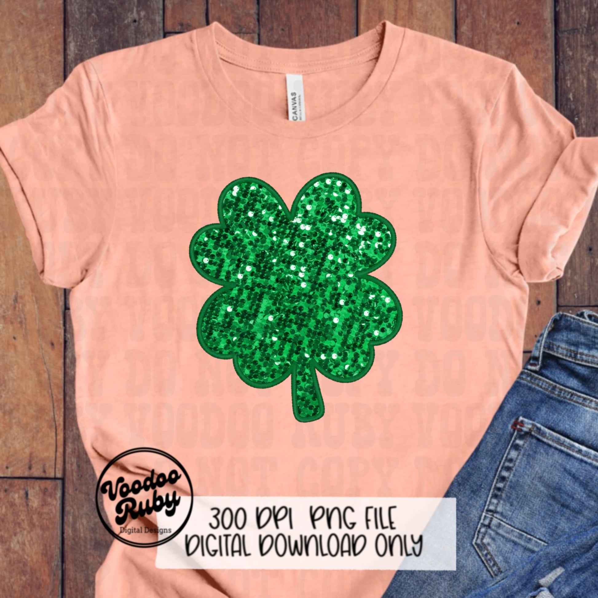 St Patrick’s Day PNG Design Lucky Sequin Shamrock PNG Faux embroidery png Pinch Sublimation Green St Patrick’s Day DTF Printable