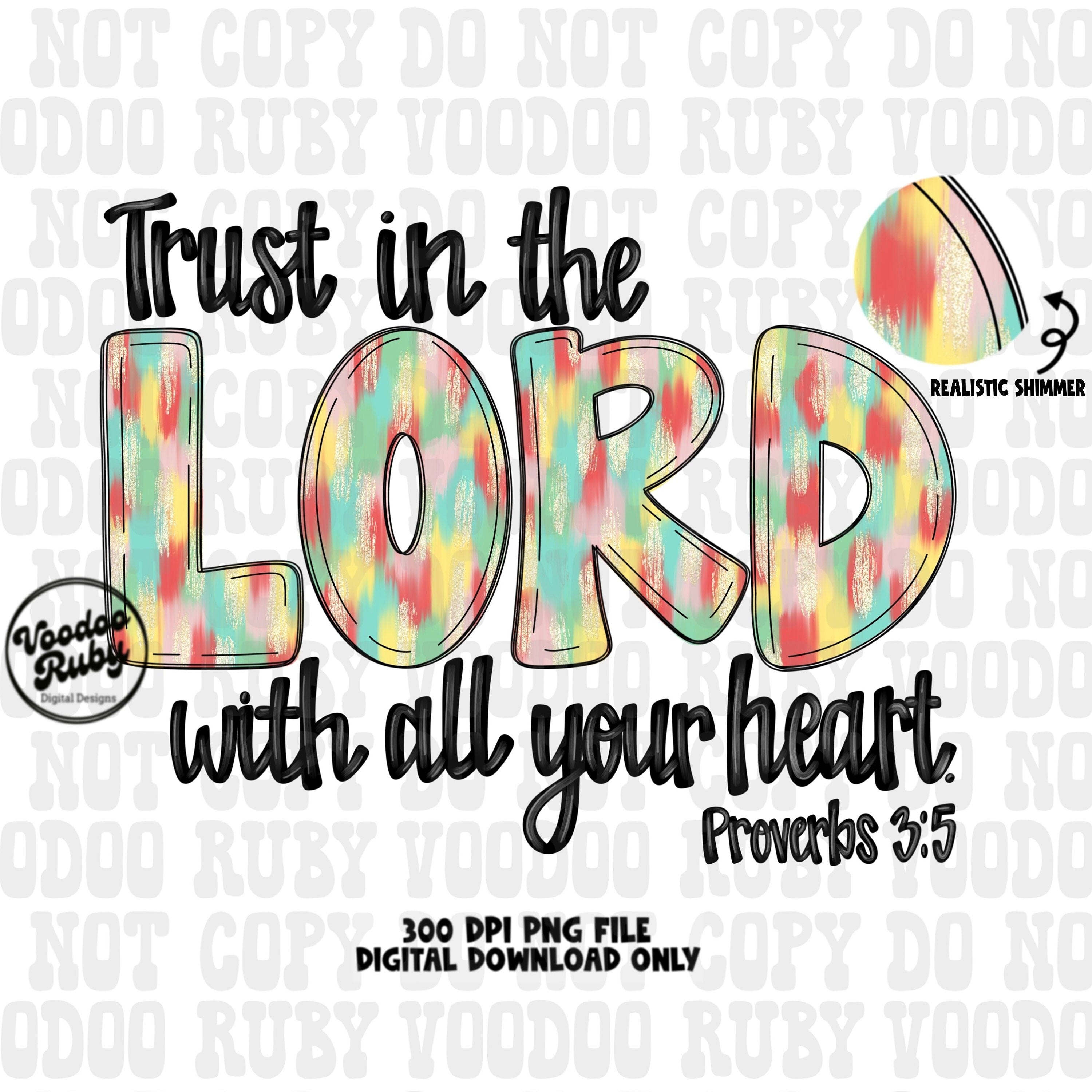 Trust In The Lord PNG: Christian Bible Verse (Digital Download ...