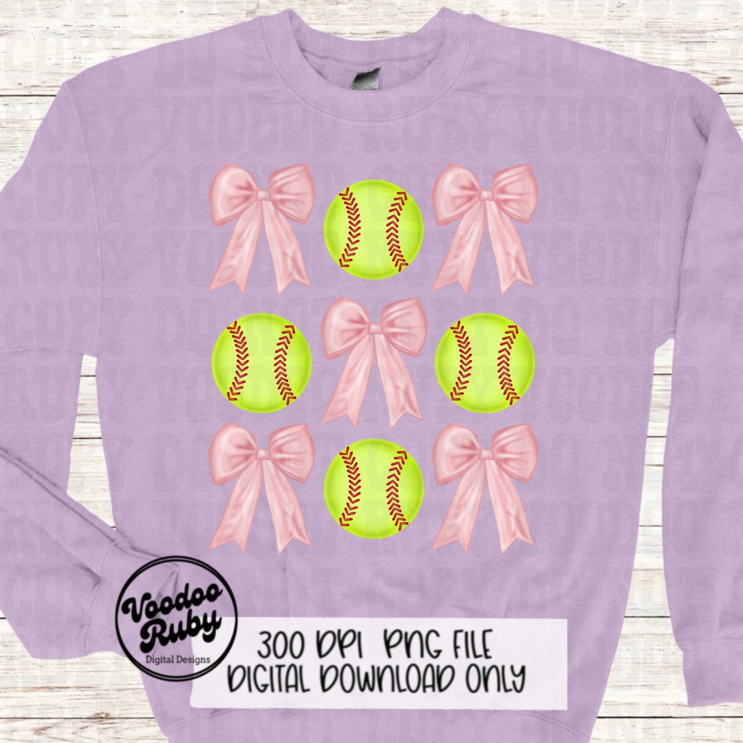 Pink Bow Softball PNG Design Coquette Aesthetic Pink Ribbon PNG Faux Soft Girl Preppy Pink Girly DTF Ribbon Sublimation Digital Download