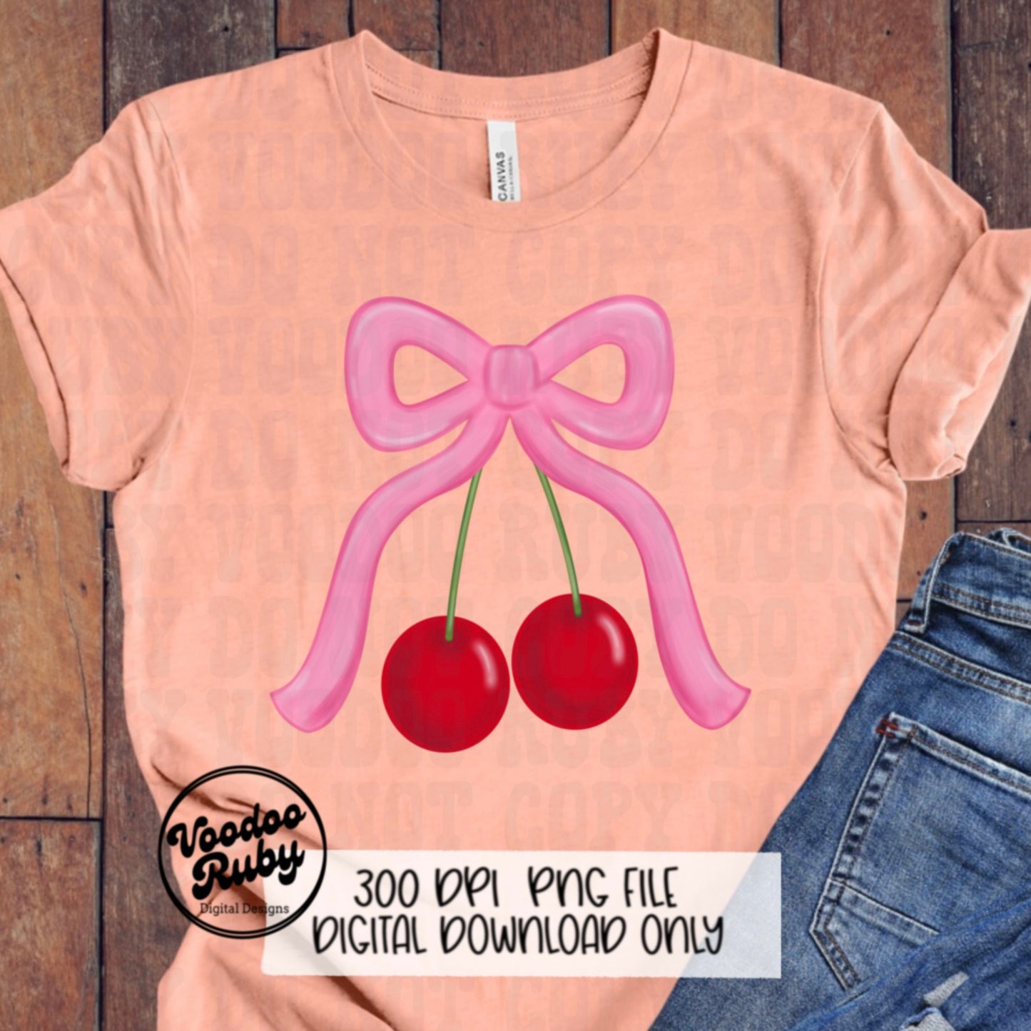 Pink Bow Cherries PNG Design Coquette Aesthetic Pink Bow Cherries PNG Preppy Girl Png Pink Bow DTF Pink Ribbon Sublimation Digital Download