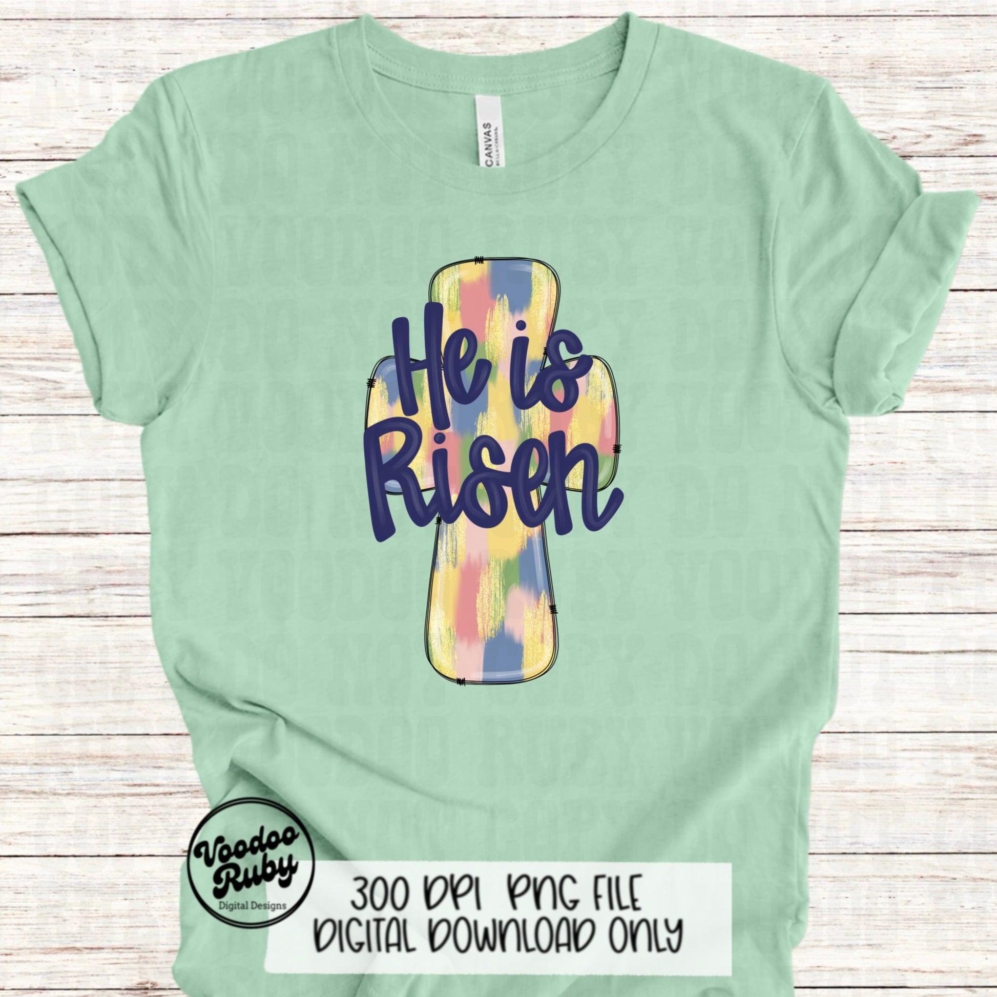 Risen Jesus PNG Design Easter PNG He Is Risen Sublimation Hand Drawn Digital Download Christian DTF Printable Matthew 28:6 Cross Clip Art