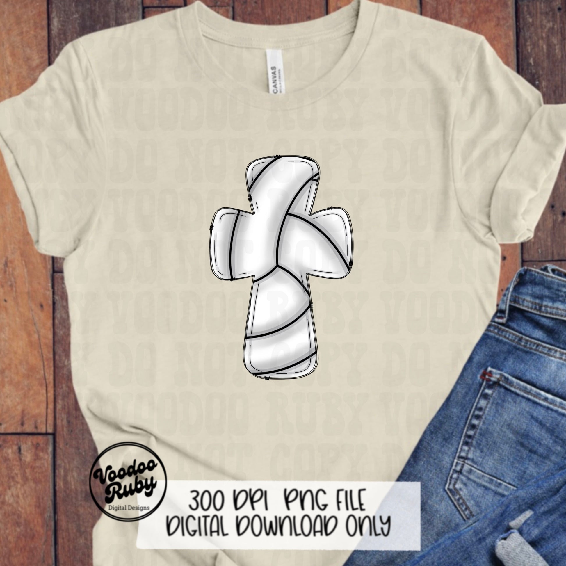 Christian Volleyball PNG Design: Hand Drawn Sports Clip Art (Digital Download