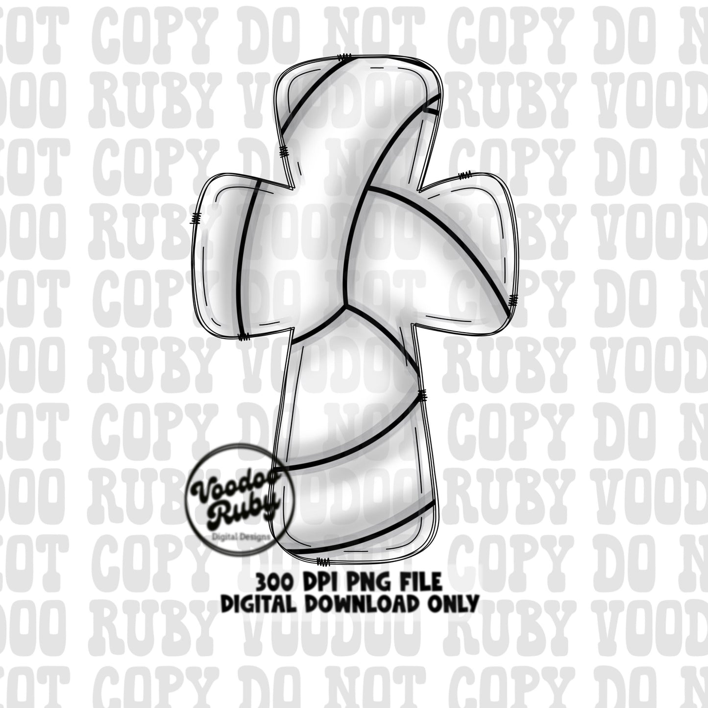 Christian Volleyball PNG Design: Hand Drawn Sports Clip Art (Digital Download