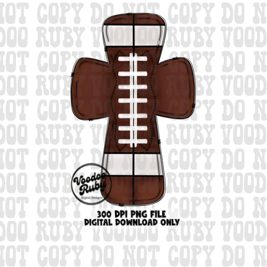 Christian Football PNG Design: Hand Drawn Sports Clip Art (Digital Download)