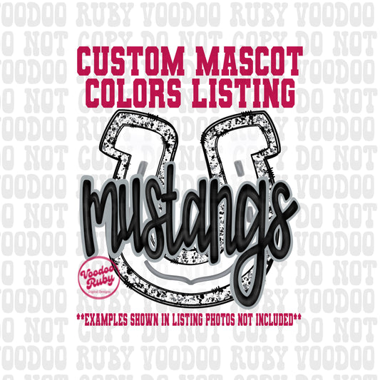 Custom Mustangs Mascot PNG Design Sublimation Hand Drawn Digital Download Sublimation Football PNG Mustangs Paw Print Mustangs DTF Printable