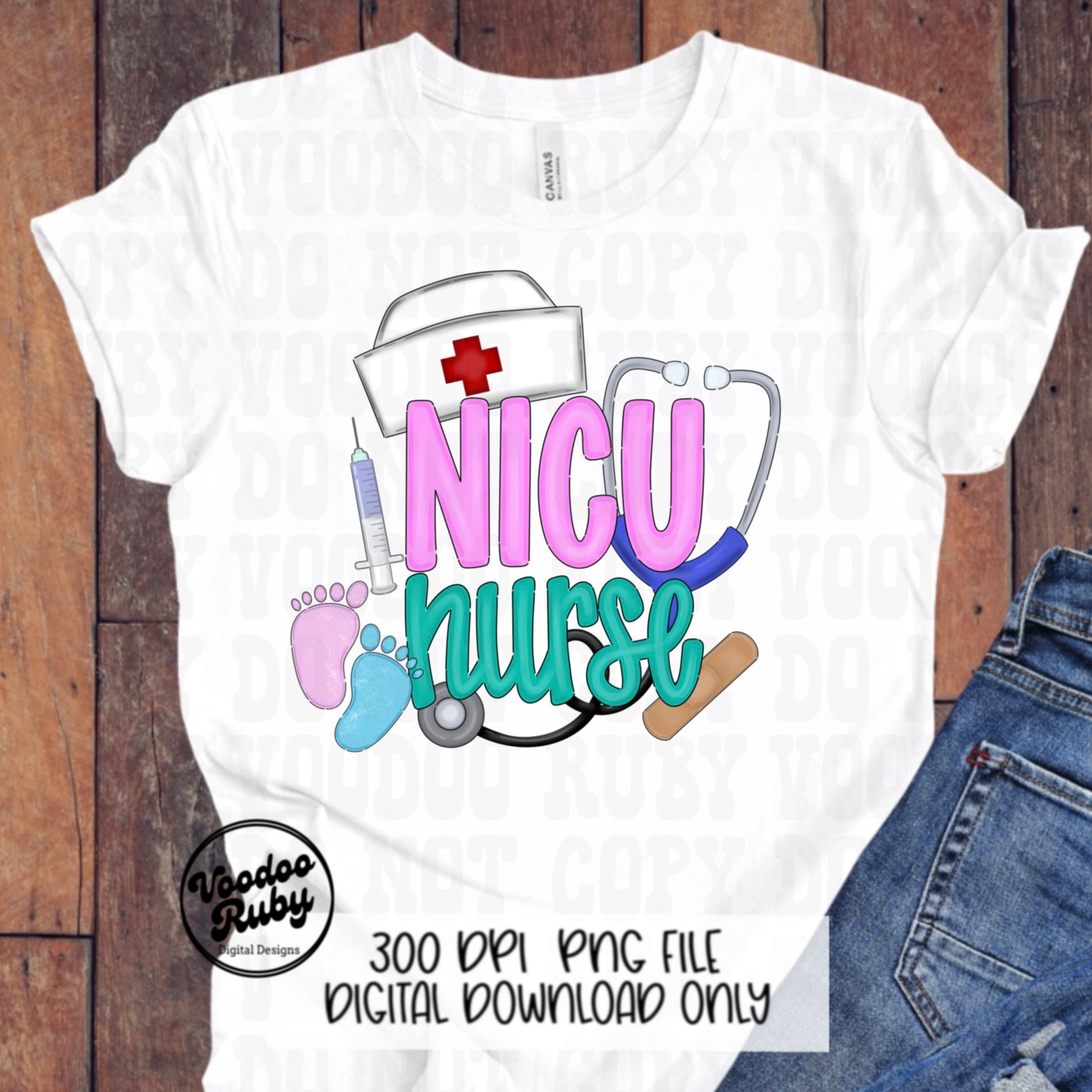 NICU Nurse PNG Design Rn PNG Nurse Sublimation Hand Drawn Digital Download Nicu Nurse Printable Nicu Nurse Clip Art Colorful png Nurse Dtf