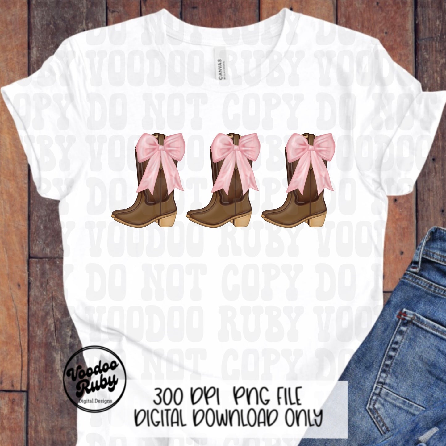 Coquette Cowgirl PNG Sublimation Design Hand Drawn Digital Download Pink Bow PNG Western Clip Art Denim Pearls Png Coquette dtf Printable