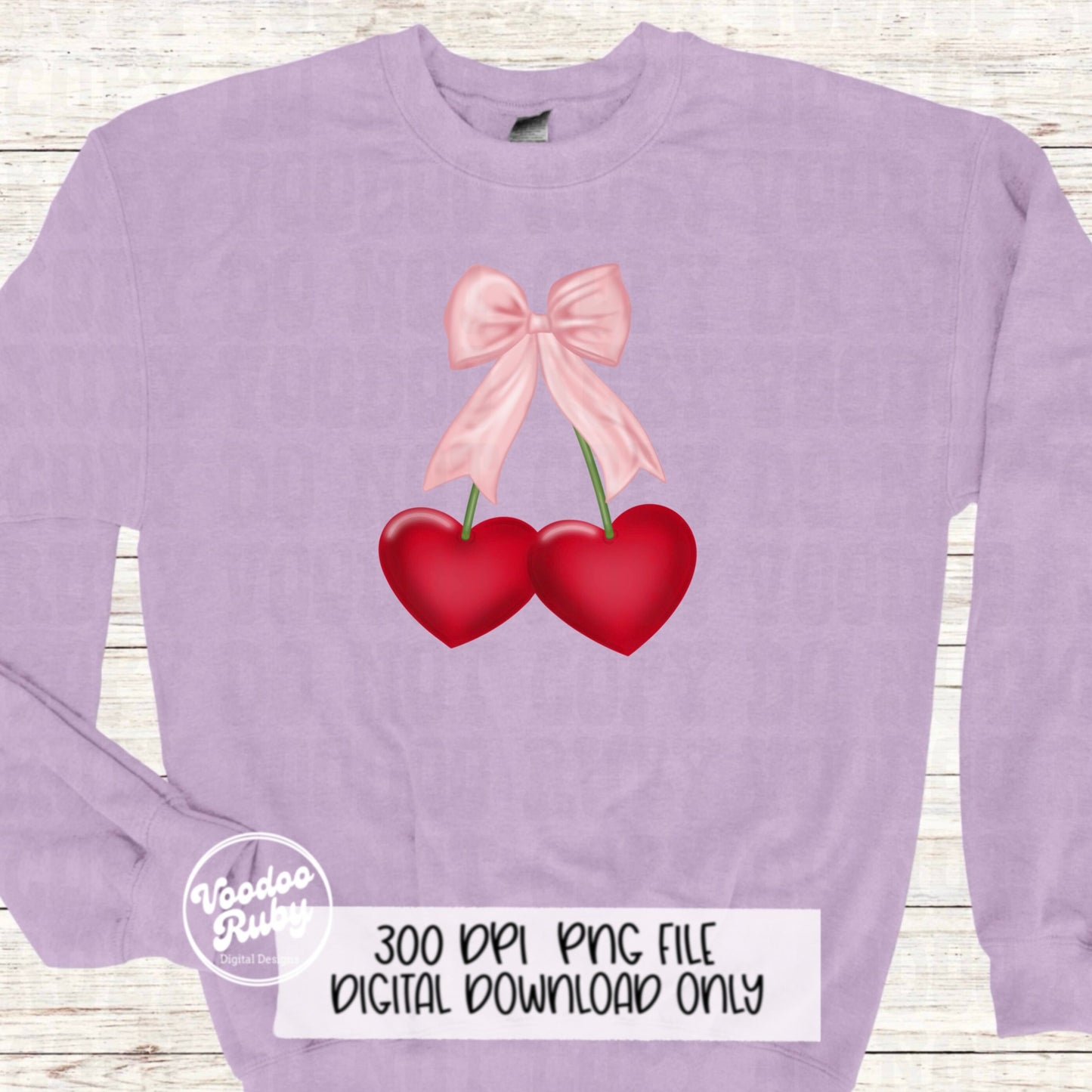 Coquette Heart Cherries PNG Design Pink Bow PNG Coquette Aesthetic DTF Cherry Sublimation Digital Download