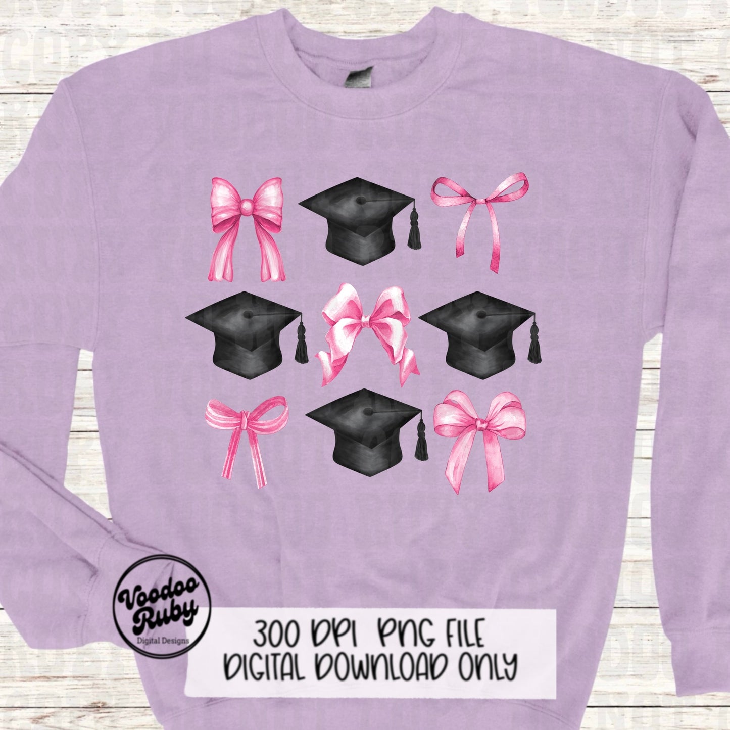 Coquette Graduation PNG Sublimation Design Hand Drawn Digital Download Pink Bow PNG Graduation Clip Art Class of 2024 Png Coquette dtf