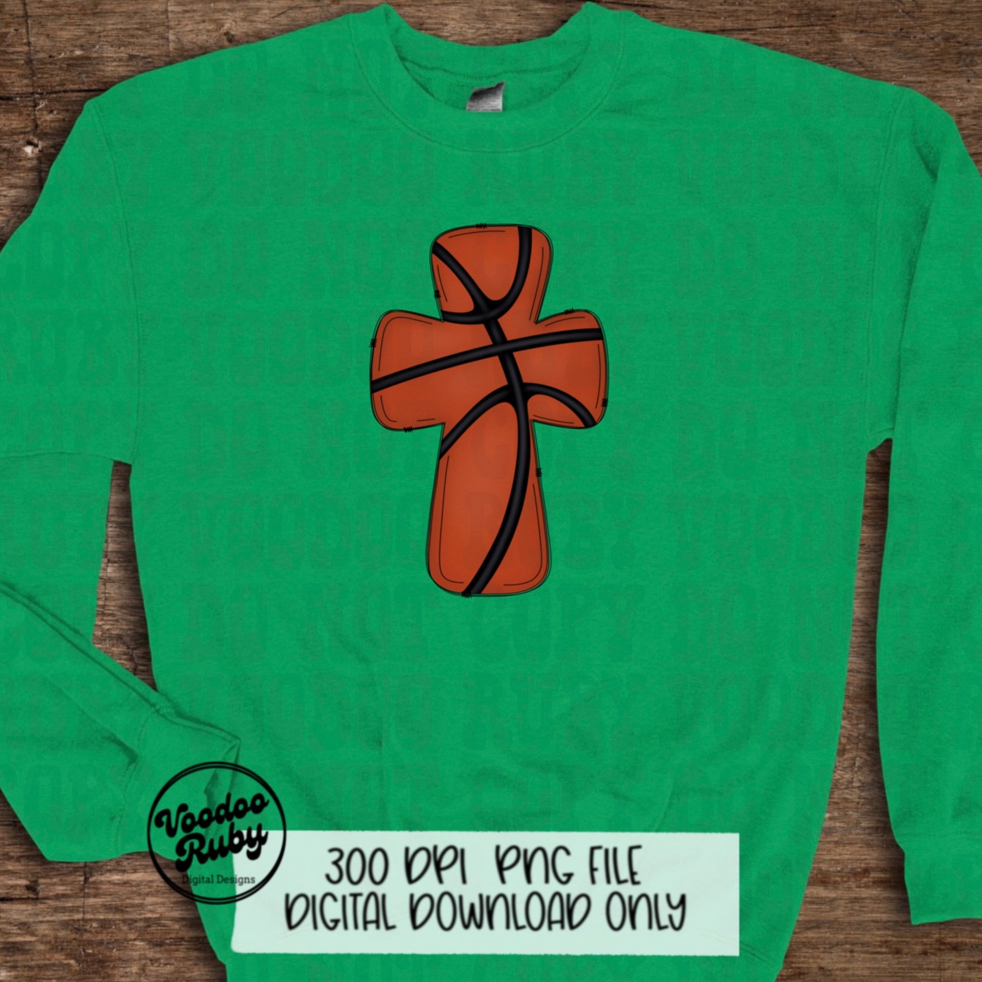 Christian Basketball PNG Design: Hand Drawn Sports Clip Art (Digital Download)