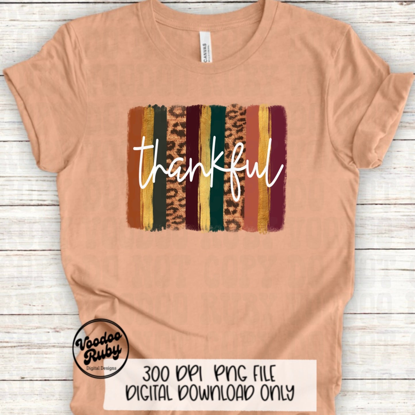Thankful PNG Design Digital Download Sublimation Thanksgiving PNG Fall Leopard PNG Thankful dtf Printable Fall Clip Art