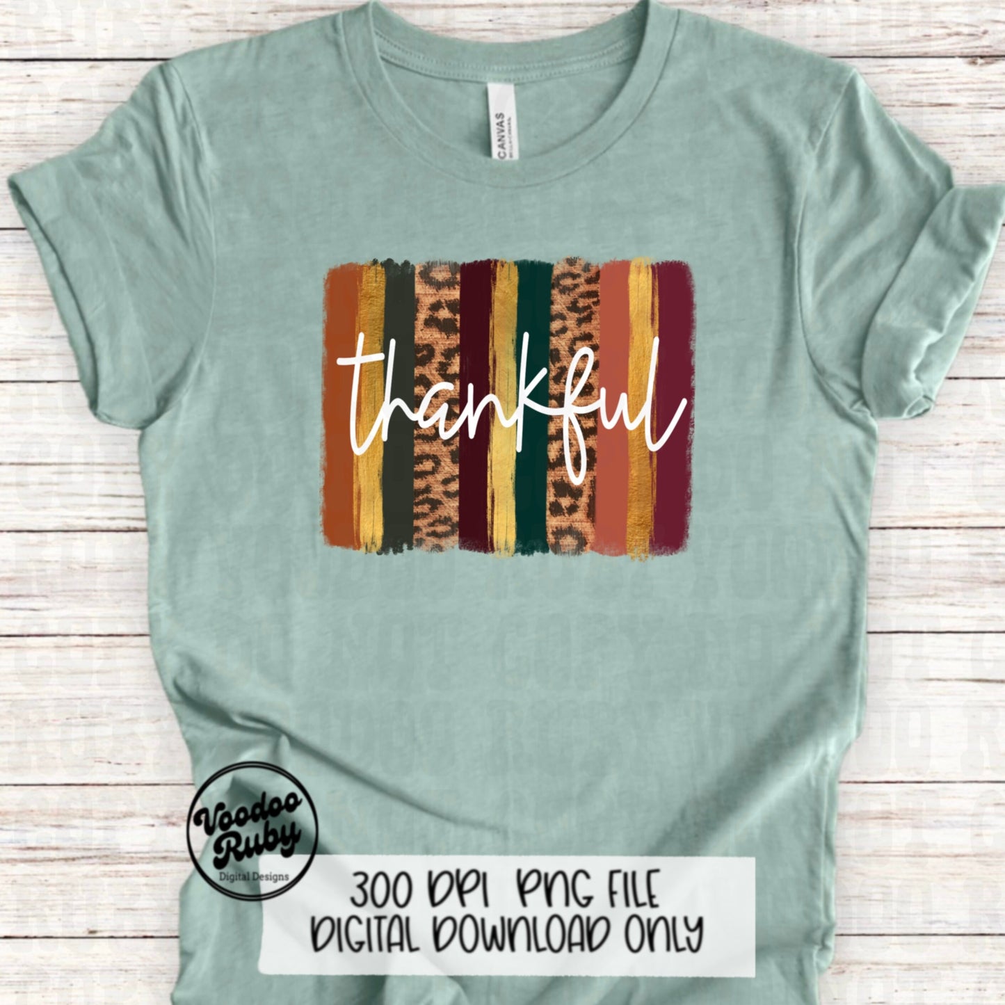 Thankful PNG Design Digital Download Sublimation Thanksgiving PNG Fall Leopard PNG Thankful dtf Printable Fall Clip Art