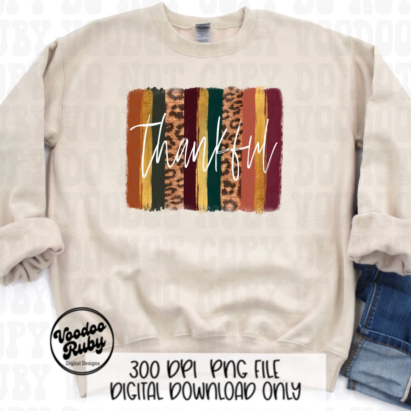 Thankful PNG Design Thanksgiving PNG Digital Download Fall Leopard PNG Thankful dtf Printable Thanksgiving Sublimation Fall Clip Art