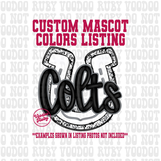 Colts PNG Design Custom Mascot Hand Drawn Digital Download Sublimation Football PNG Custom Colts Football png Colts DTF Printable Mascot