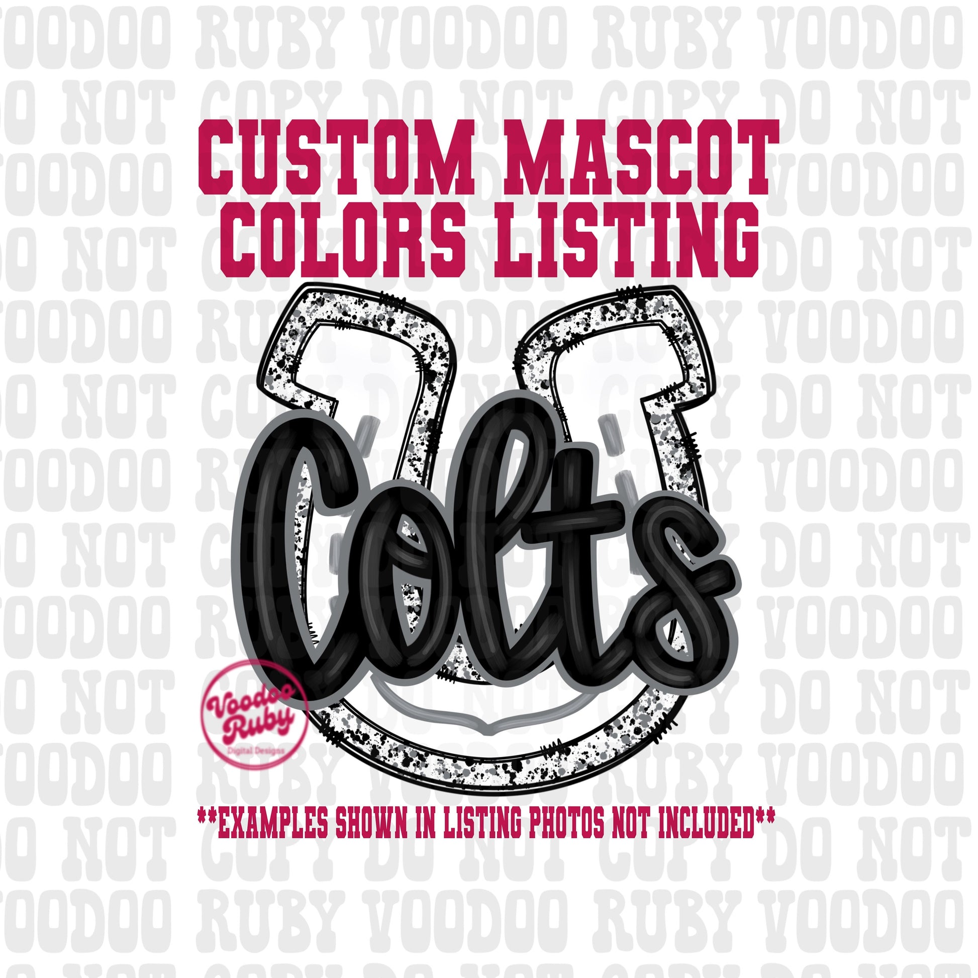 Colts PNG Design Custom Mascot Sublimation Hand Drawn Digital Download Football PNG Custom Colts Football png Colts DTF Printable Mascot