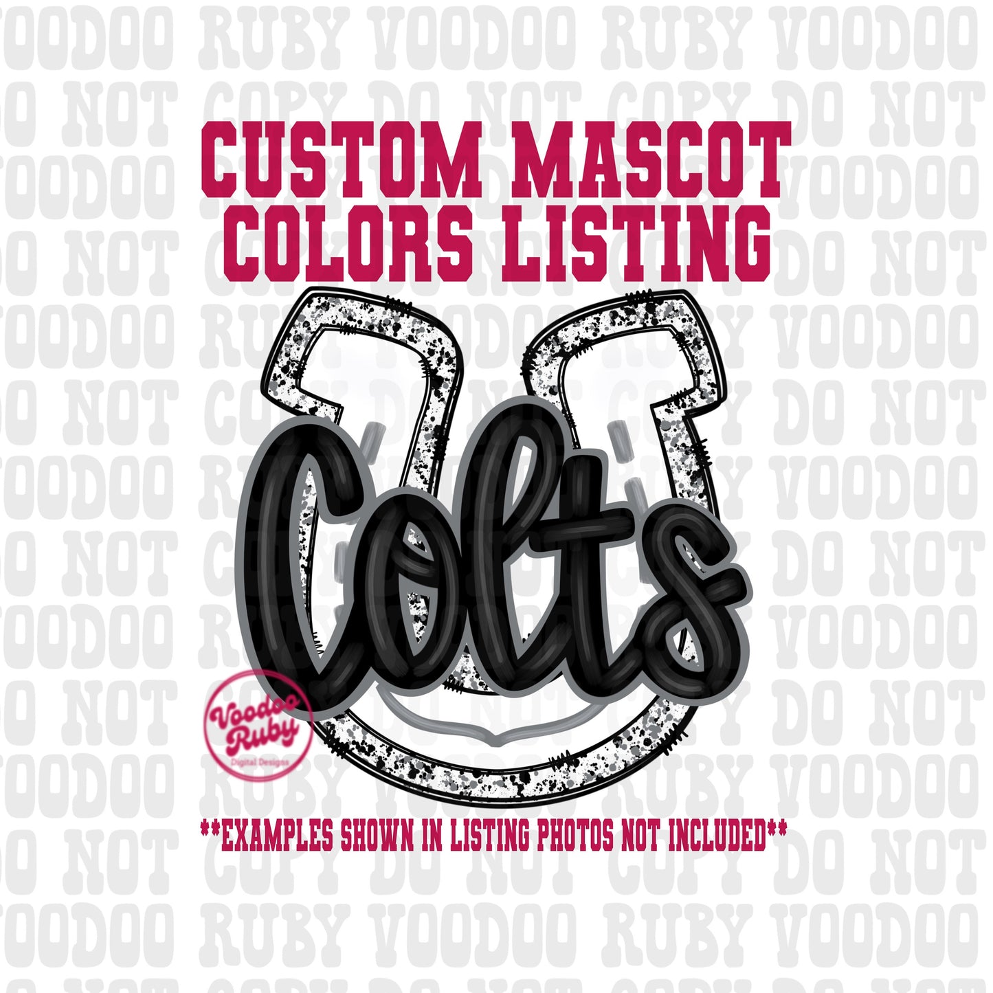 Colts Mascot PNG: Hand Drawn Football Design (Digital Download)