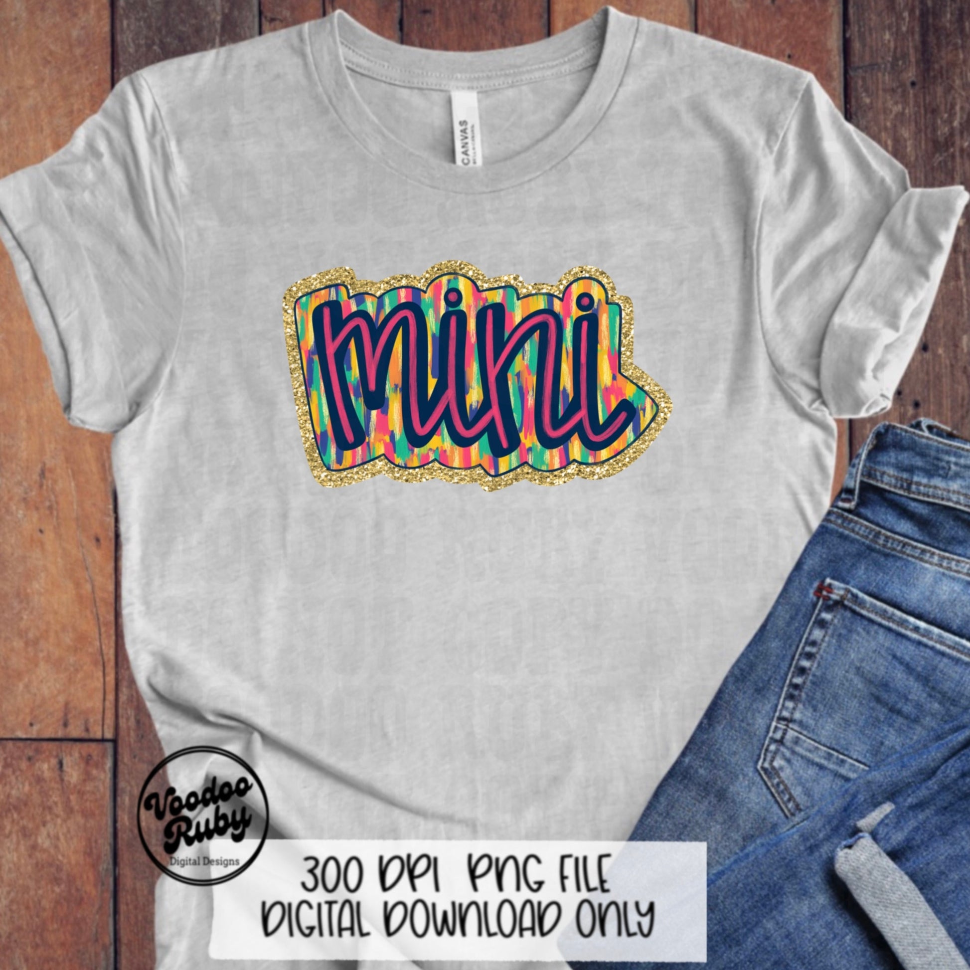 Glitter Mini PNG Design: Mom & Me Sublimation Clip Art (Digital Download