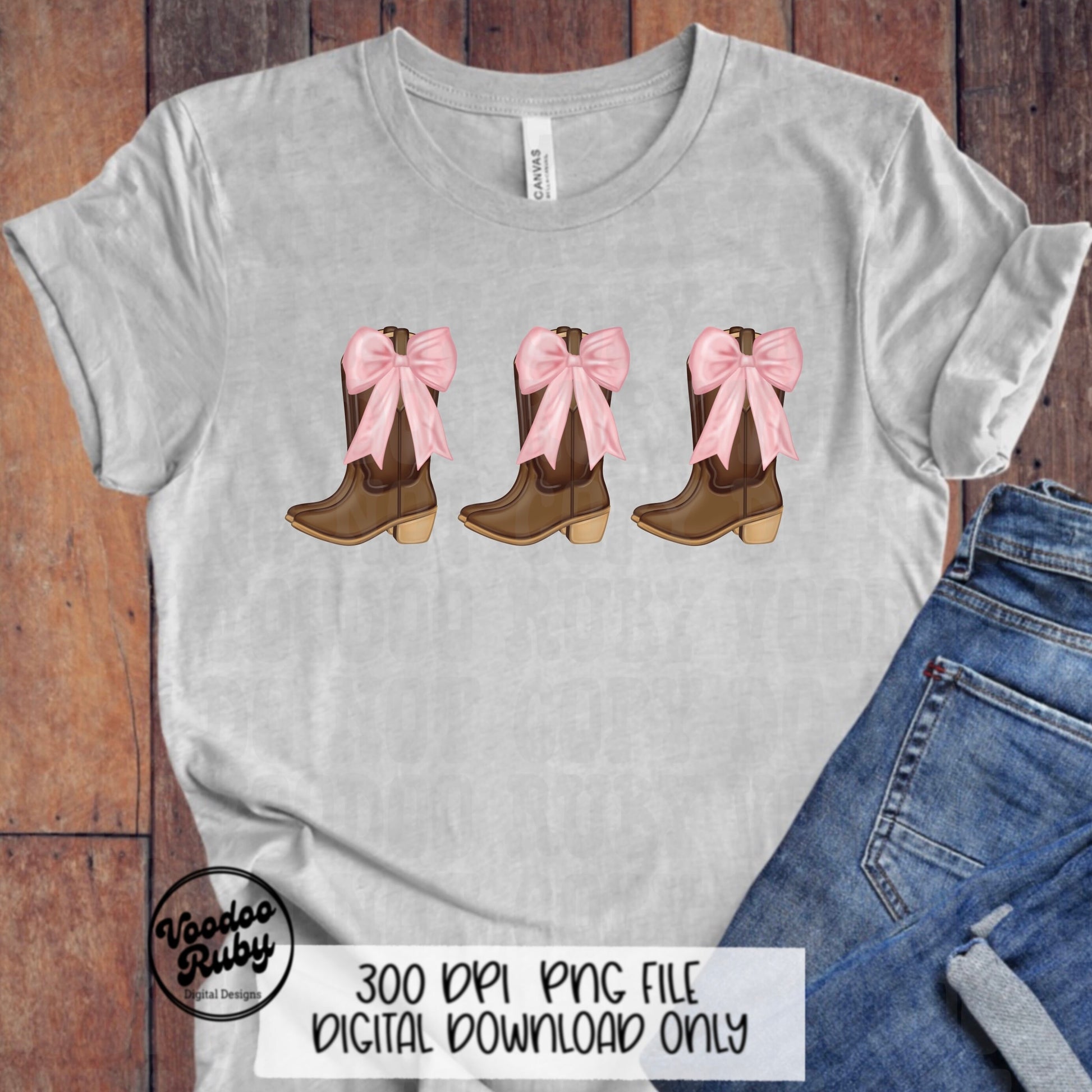 Coquette Cowgirl PNG Sublimation Design Hand Drawn Digital Download Pink Bow PNG Western Clip Art Denim Pearls Png Coquette dtf Printable