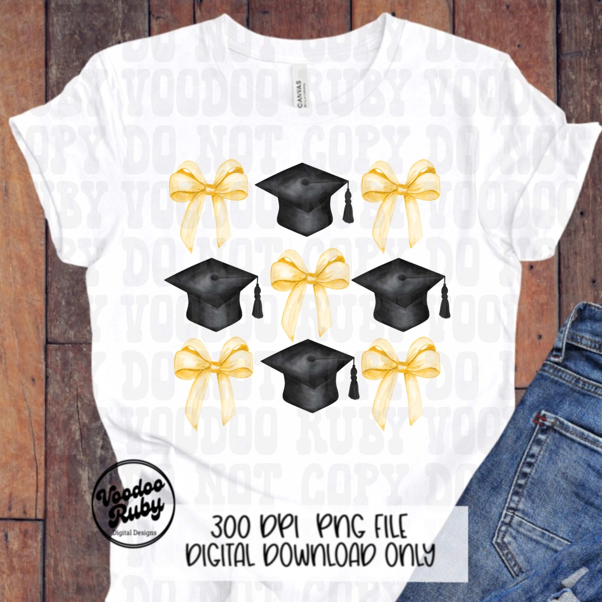 Coquette Graduation PNG Sublimation Design Hand Drawn Digital Download Yellow Bow PNG Graduation Clip Art Class of 2024 Png Coquette dtf