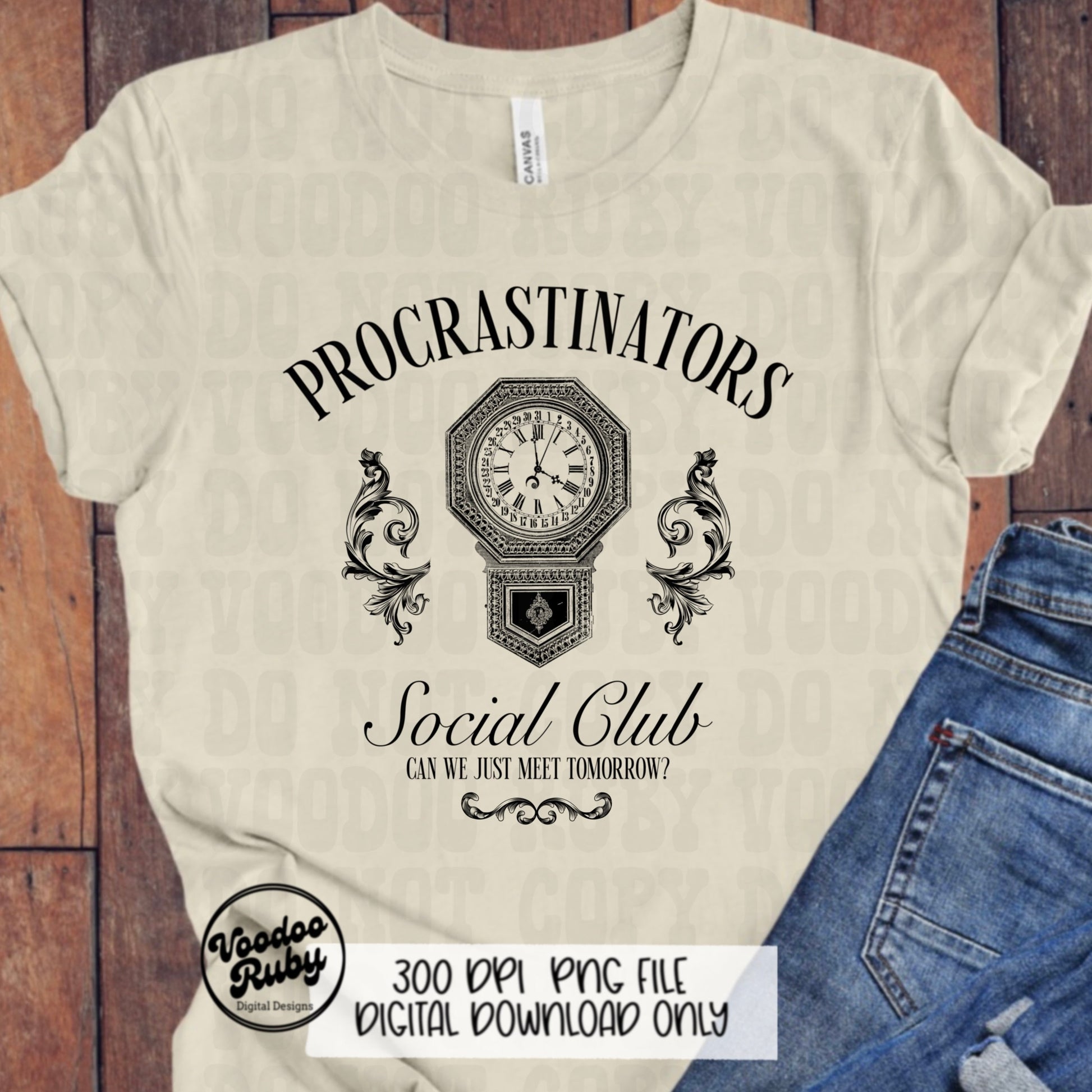 Procrastinators Social Club PNG Design Sublimation Hand Drawn Digital Download Funny Mental Heath PNG dtf Printable