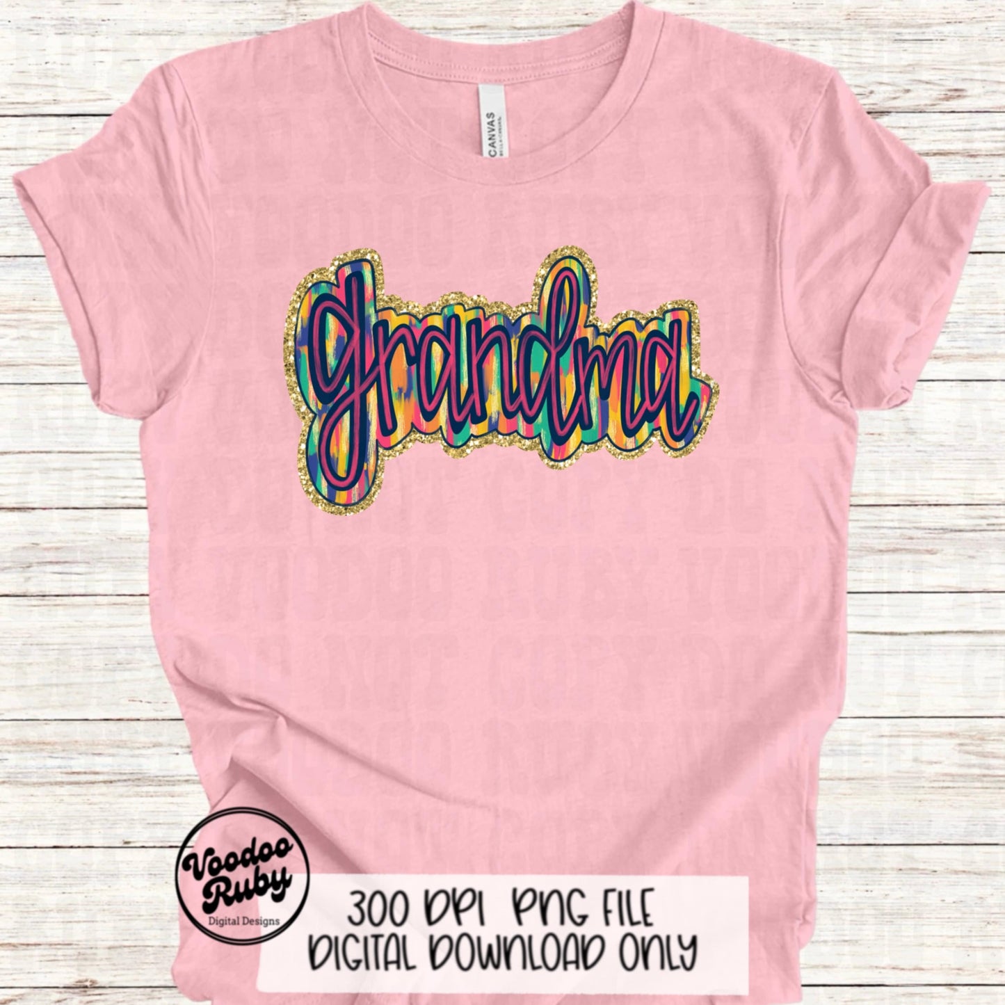 Glitter Grandma PNG Sublimation Design Hand Drawn Digital Download Summer PNG Grandma Clip Art Mom dtf Printable