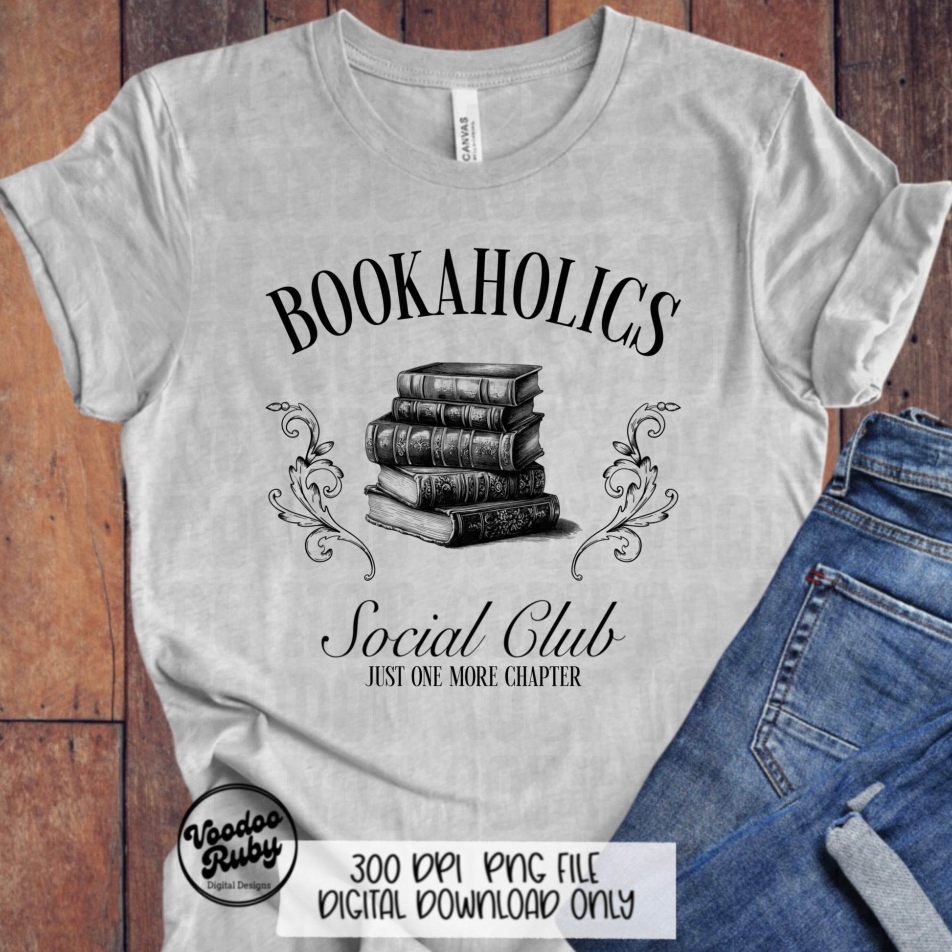 Bookaholics Social Club PNG - Funny Book Reading Design (Digital Download)