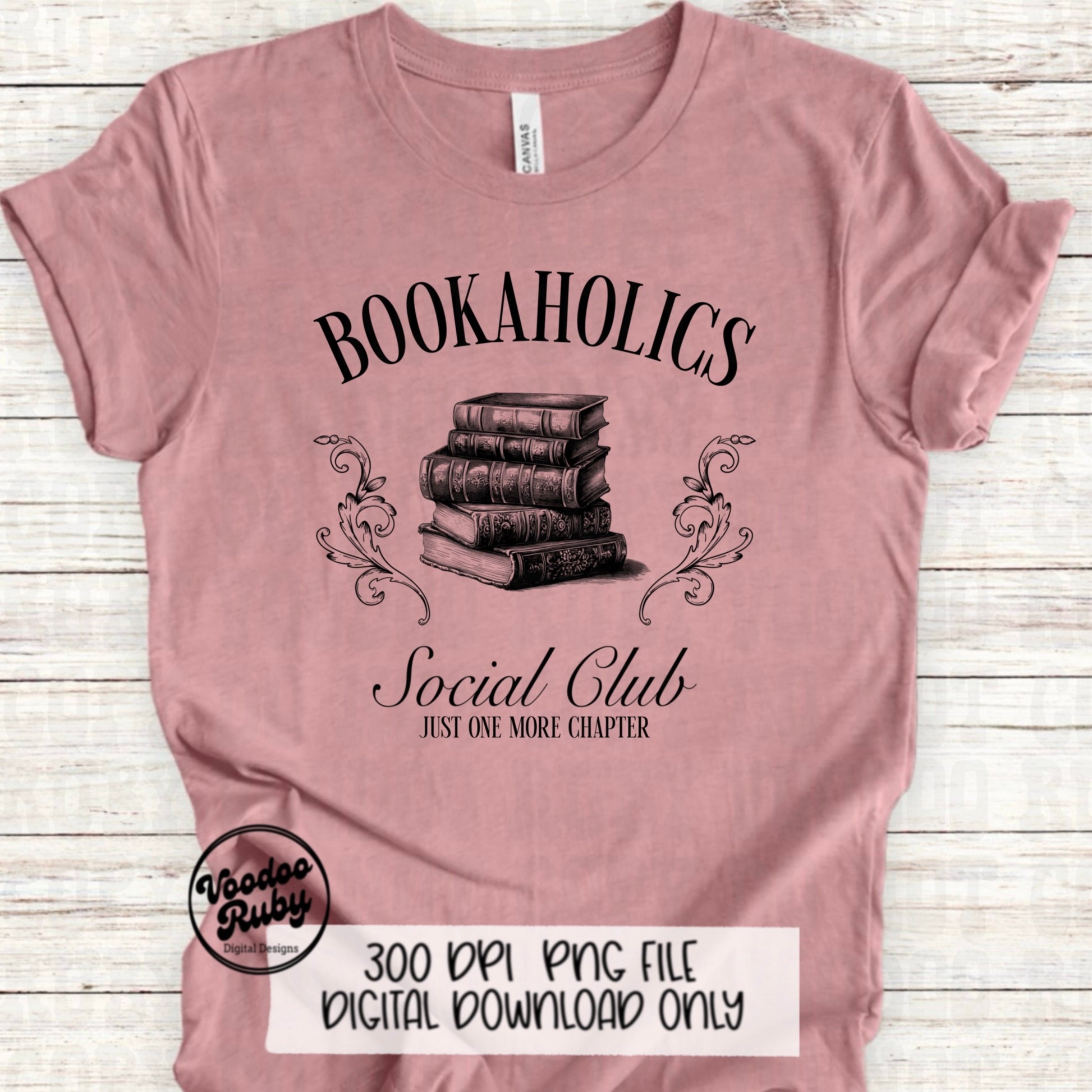 Bookaholics Social Club PNG - Funny Book Reading Design (Digital Download)