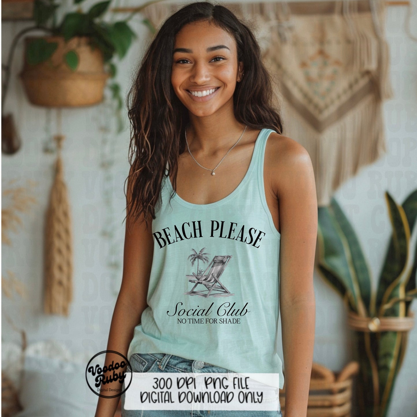 Beach Please PNG Design Social Club Summer PNG No Shade Sublimation Design Digital Download Beach Please DTF Printable