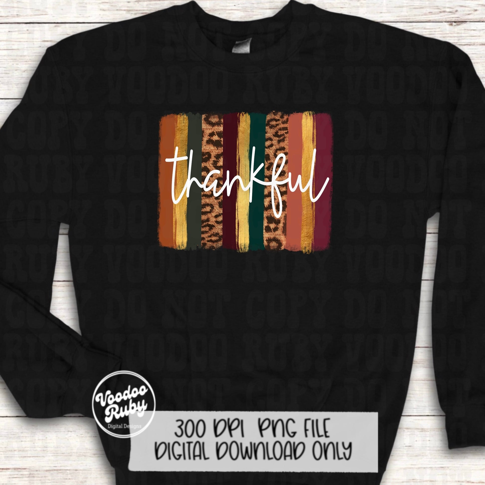 Thankful PNG Design Digital Download Sublimation Thanksgiving PNG Fall Leopard PNG Thankful dtf Printable Fall Clip Art