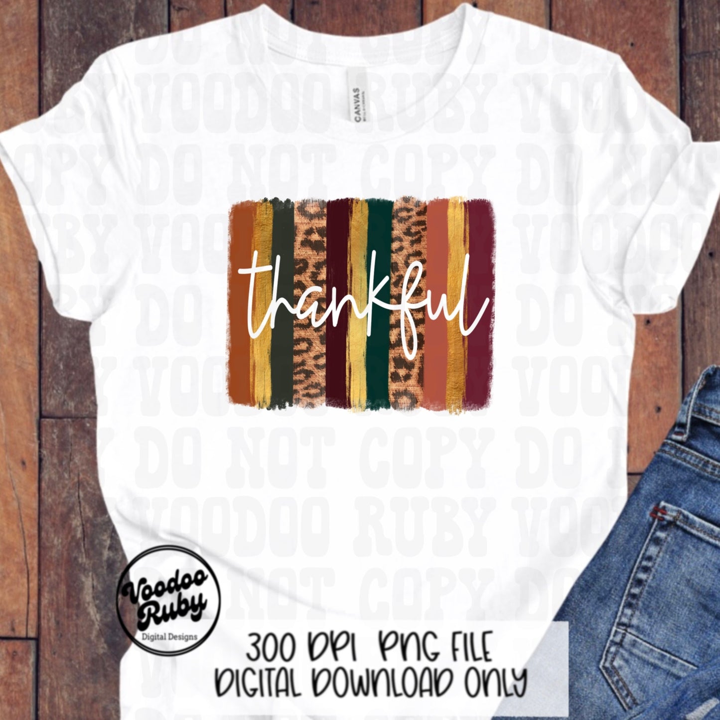 Thankful PNG Design Digital Download Sublimation Thanksgiving PNG Fall Leopard PNG Thankful dtf Printable Fall Clip Art