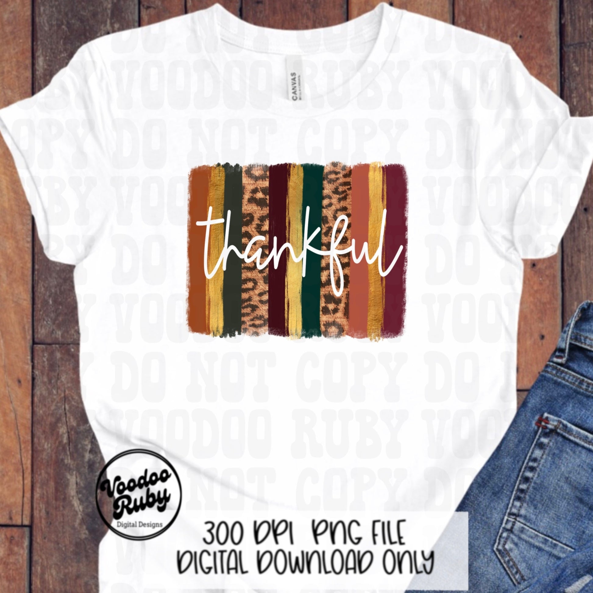 Thankful PNG Design Digital Download Sublimation Thanksgiving PNG Fall Leopard PNG Thankful dtf Printable Fall Clip Art