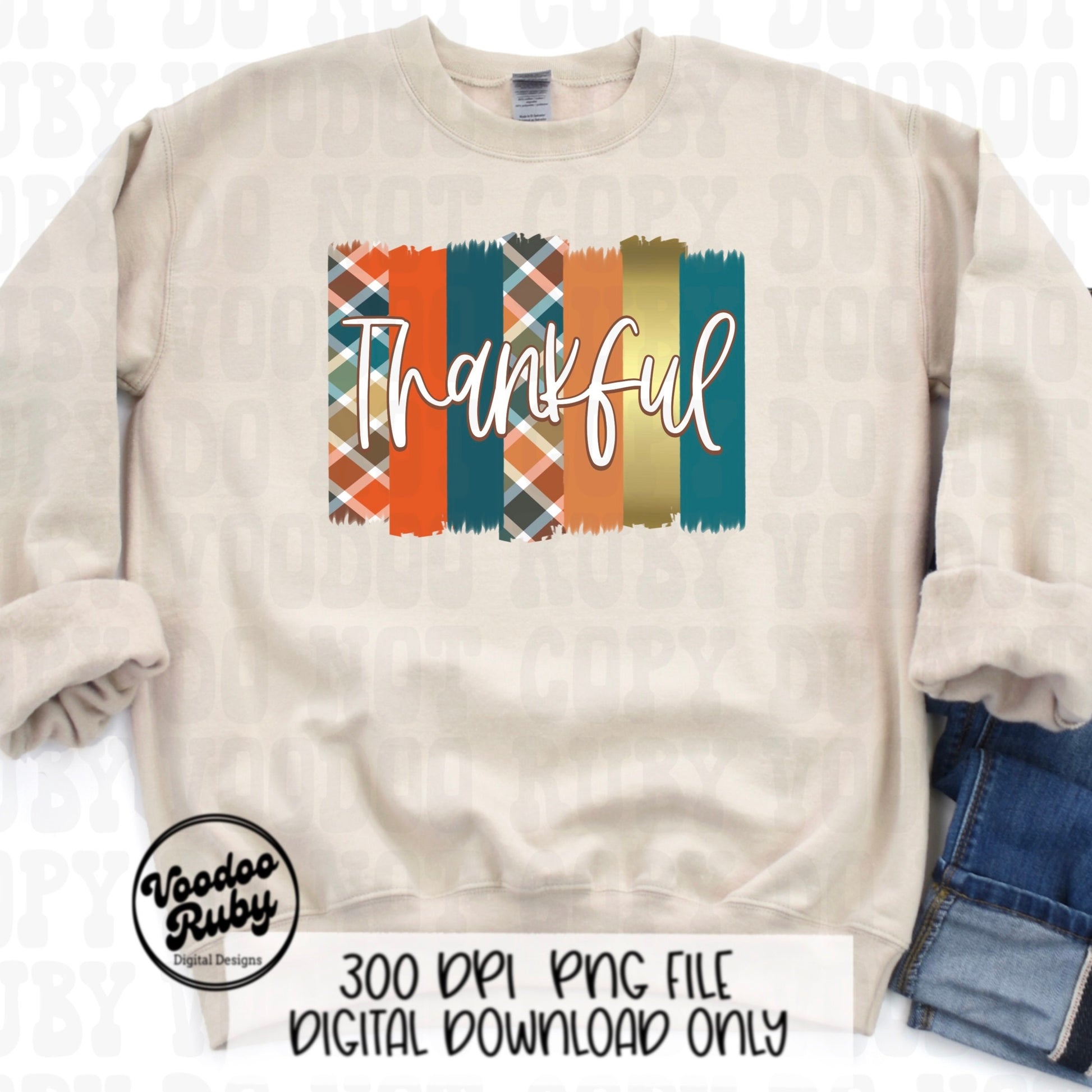 Thankful PNG Design Hand Drawn Digital Download Thanksgiving PNG Sublimation Thankful DTF Printable Vintage Fall png