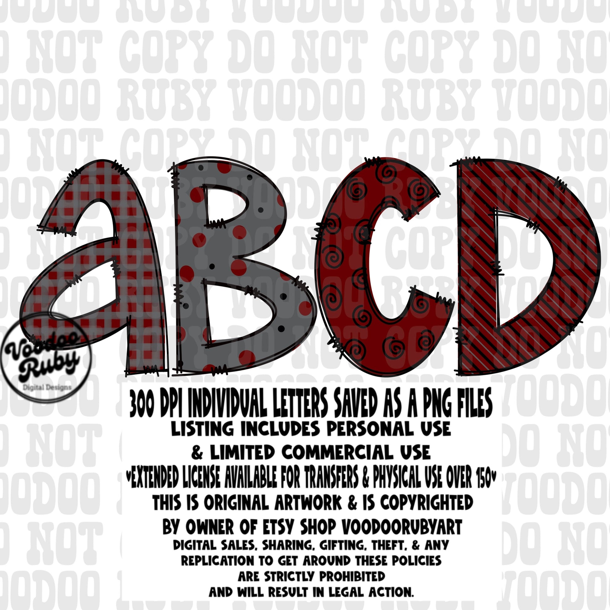 Maroon Grey Doodle Letters PNG Alphabet Bundle png Hand Drawn Digital Download Alpha Pack Sublimation Alphabet Pack DTF Printable