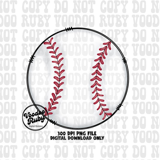 Baseball PNG Design Hand Drawn Digital Download Baseball PNG Baseball Sublimation Clip Art Sports DTF Printable Baseball Doodle Design